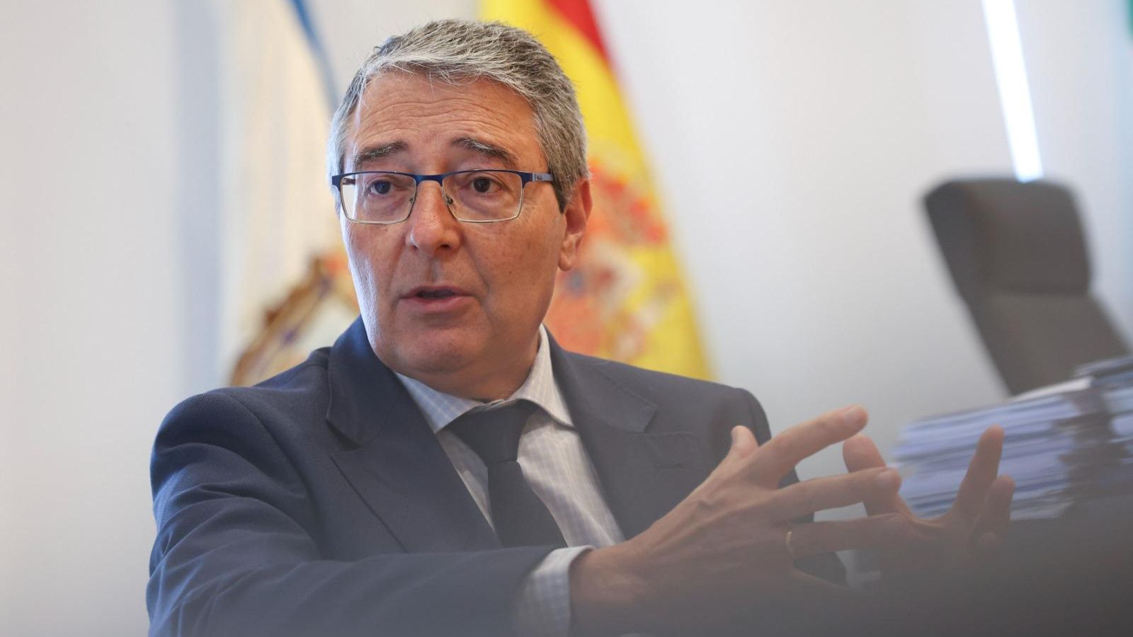 Francisco Salado, presidente de la Diputación de Málaga, durante la entrevista. Francisco Salado, presidente de la Diputación de Málaga, durante la entrevista.