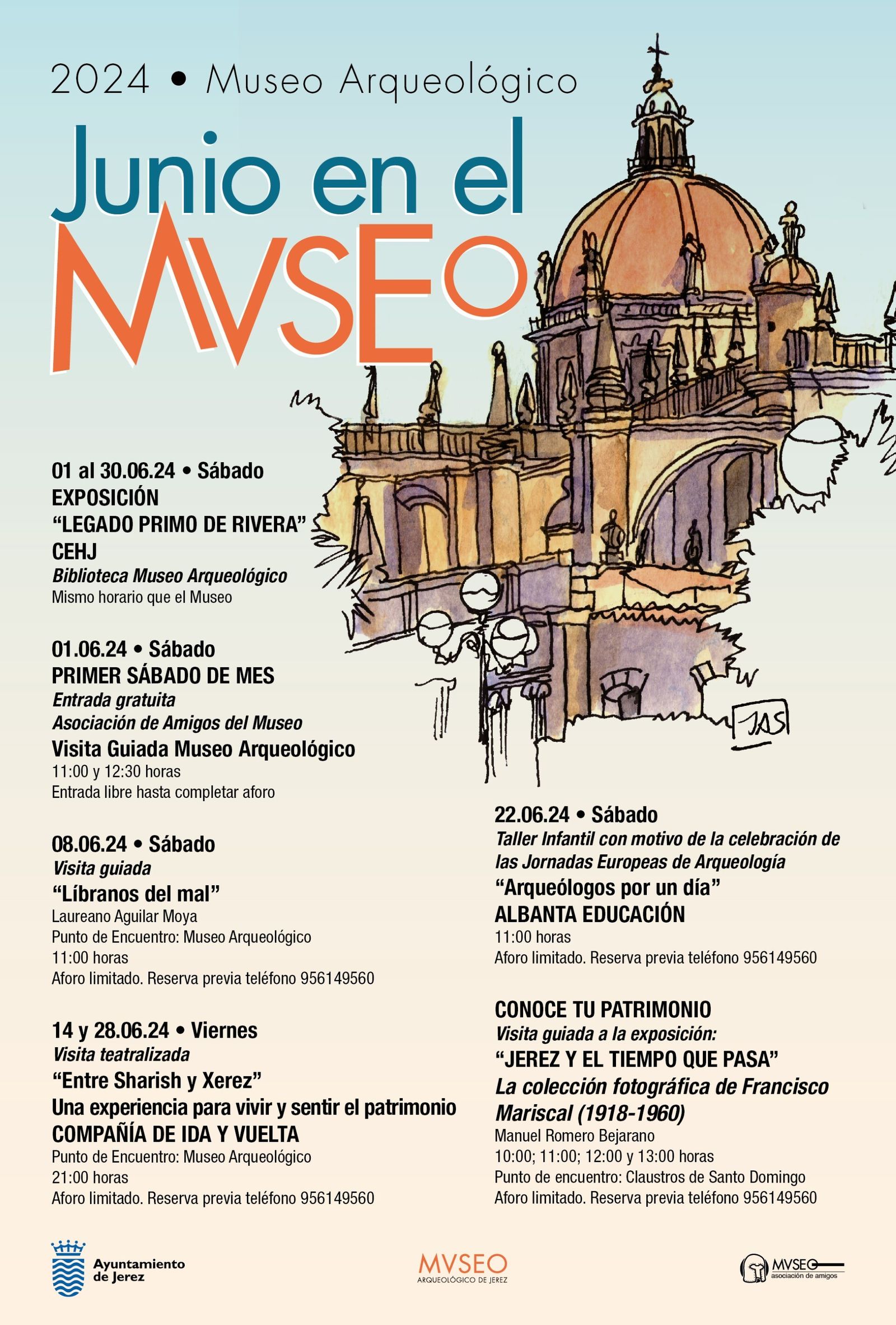 Cartel con la programación de junio en el Museo Arqueológico.