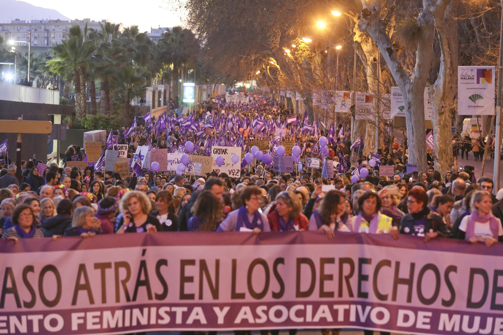 Las imágenes de la manifestación del Día de la Mujer en Málaga