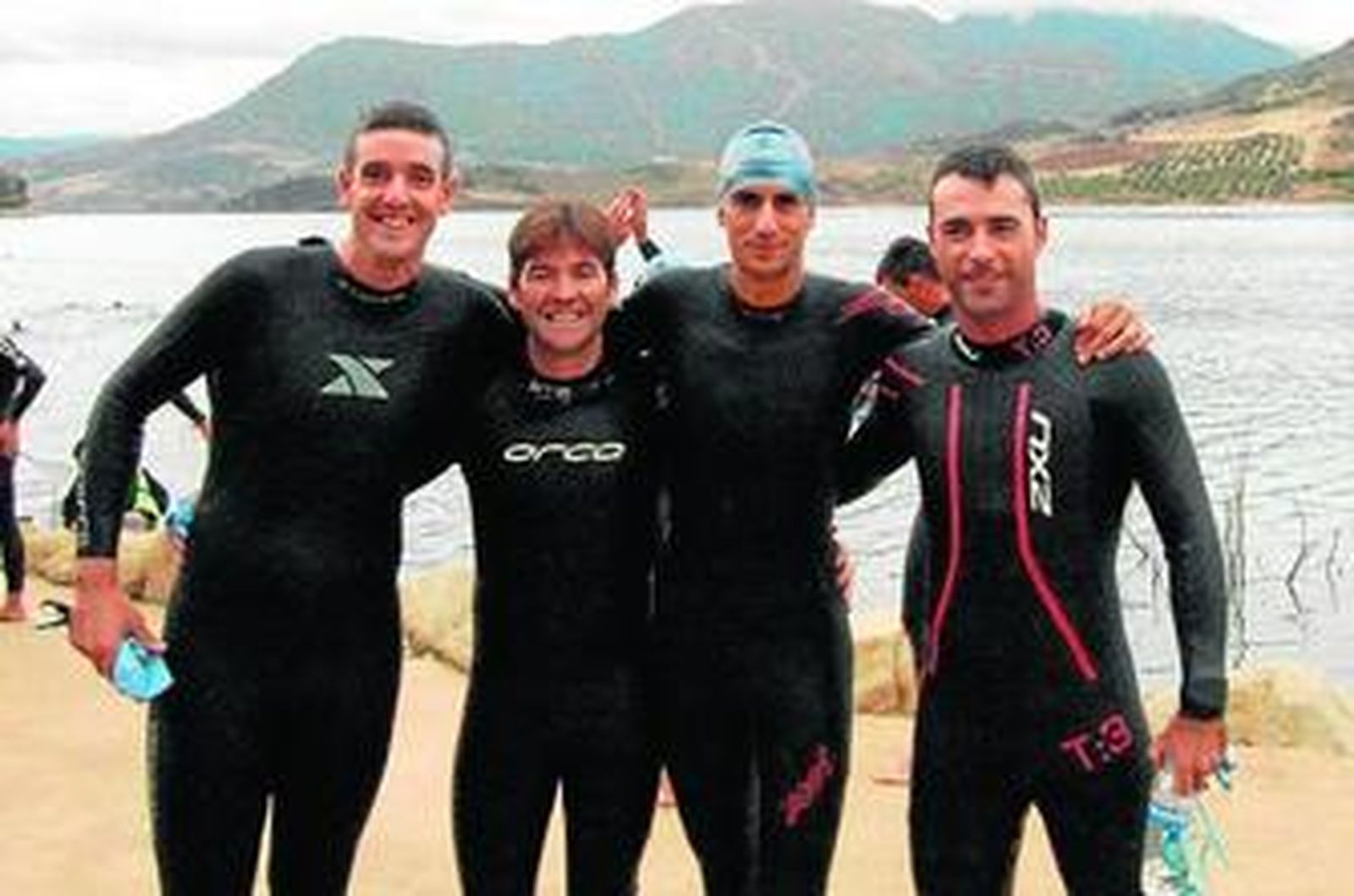 Los chiclaneros Jonathan Macías, Francisco Belizón, Antonio Jesús Benítez y Óscar Gandul.