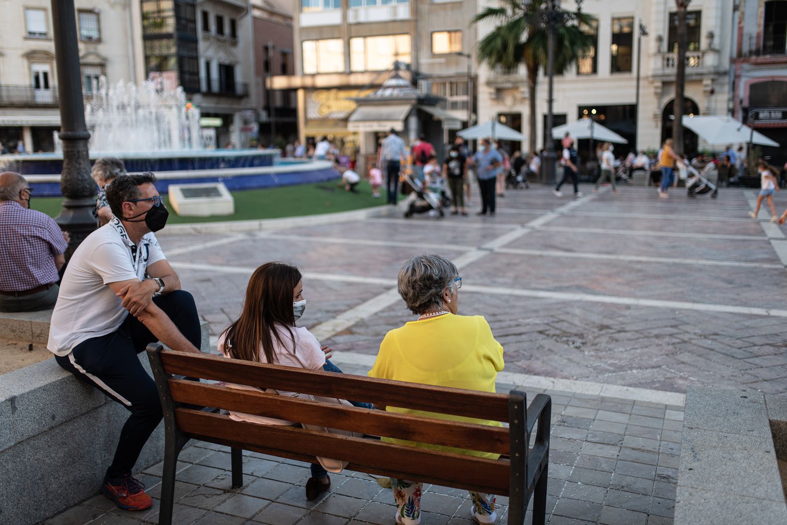 Ambiente en la Plaza de las Monjas en la jornada de ayer.