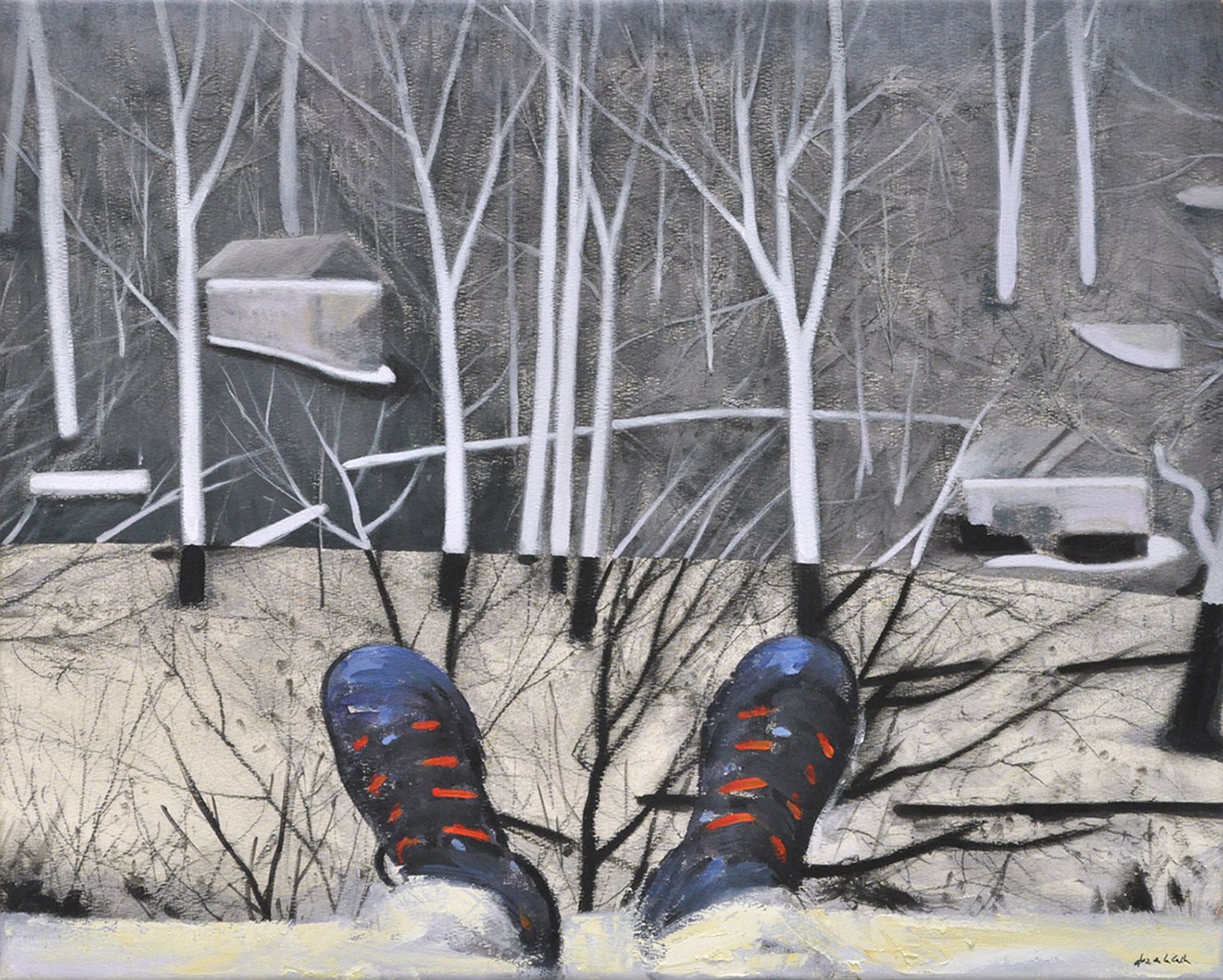 Una mirada propia. Obras como 'Baobab', 'Con los pies por delante' y 'Retratos I' revelan la inteligencia y el humor con que Juan Ángel González de la Calle propone un juego de opuestos, una sutileza que ya anticipa el título de la muestra de Birimbao, 'Ni todo lo contrario'.