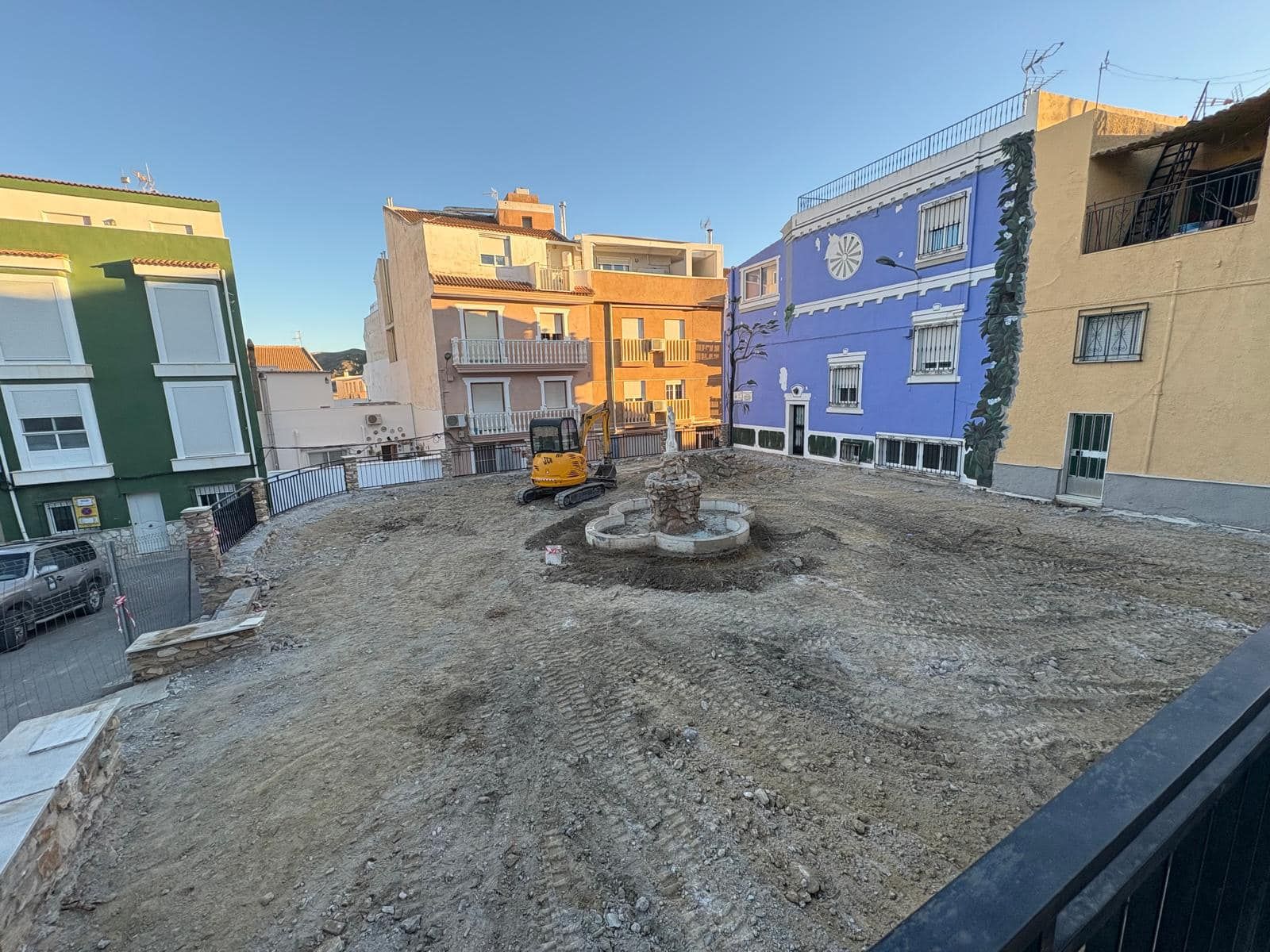 Imagen del inicio de las obras de remodelación de la Plaza de la Cruz