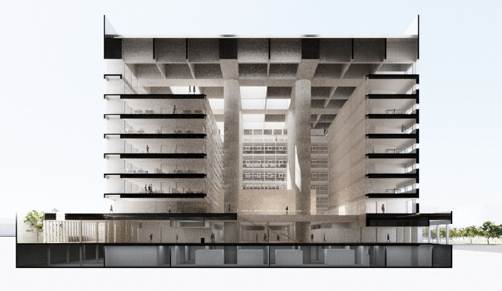 Sección del edificio .