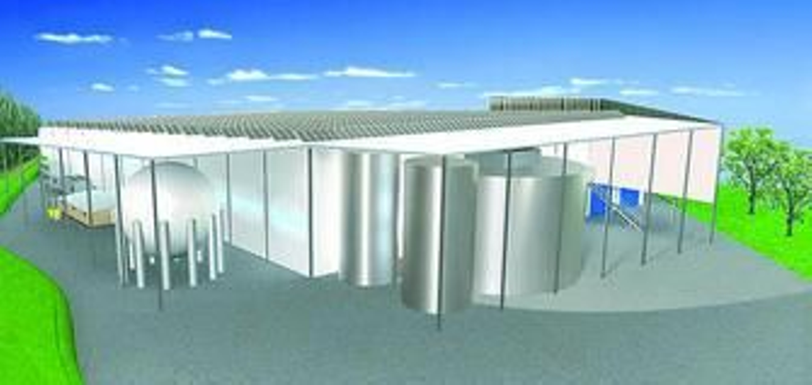 Recreación virtual de cómo será la nueva planta de biogás que se construirá en la localidad de Cardeña, en el Valle de Los Pedroches.
