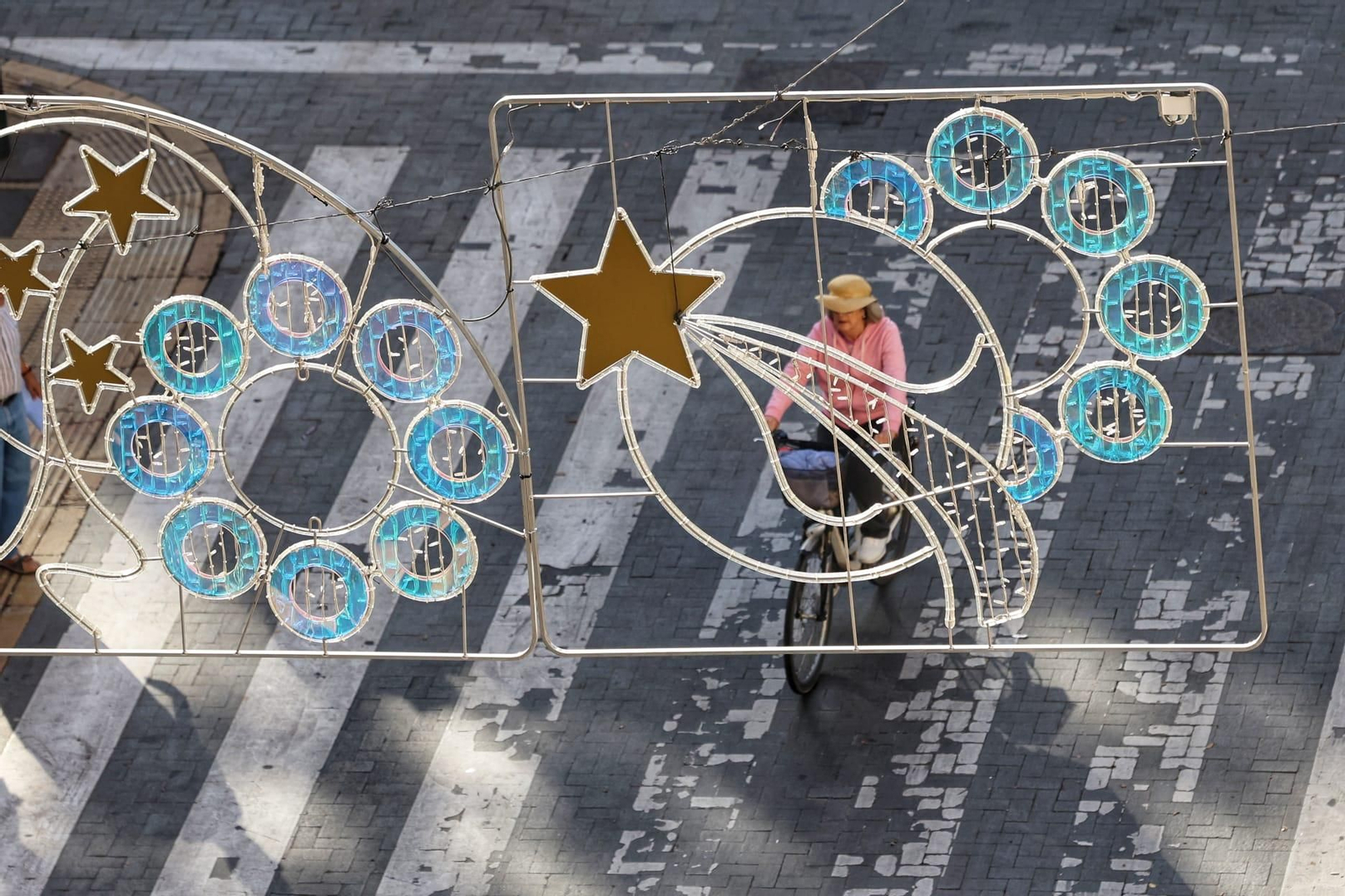 El alumbrado navideño por el centro de la ciudad de Málaga.