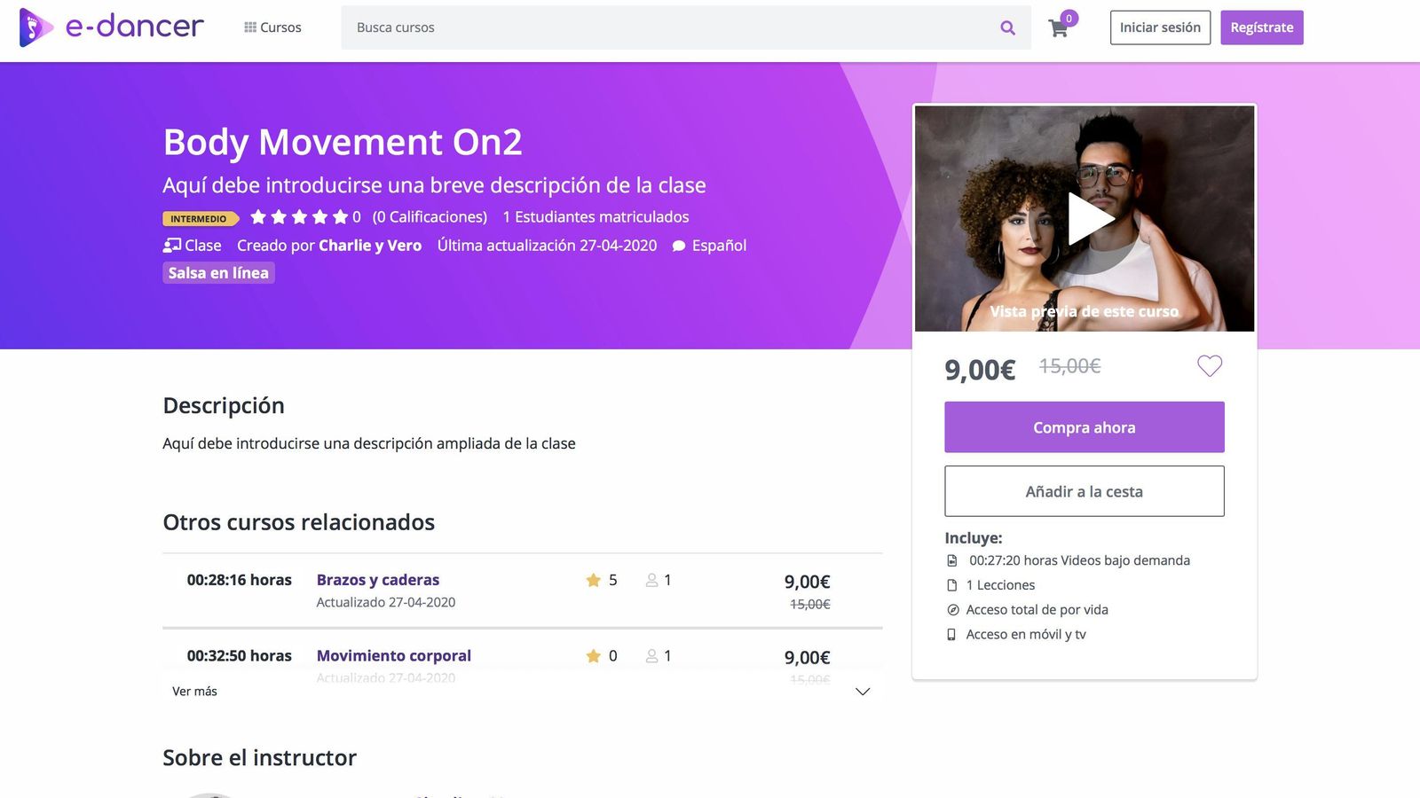 E-Dancer permite a los profesionales de la danza continuar con su formación e ingresos.