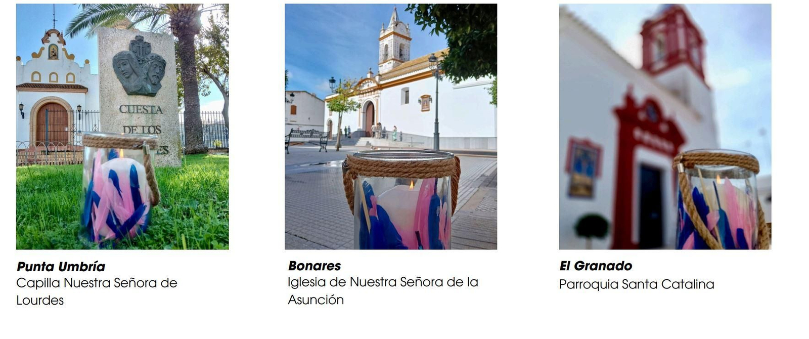 Algunas de las ofrendas en iglesias de la provincia llevadas a cabo dentro de la campaña.