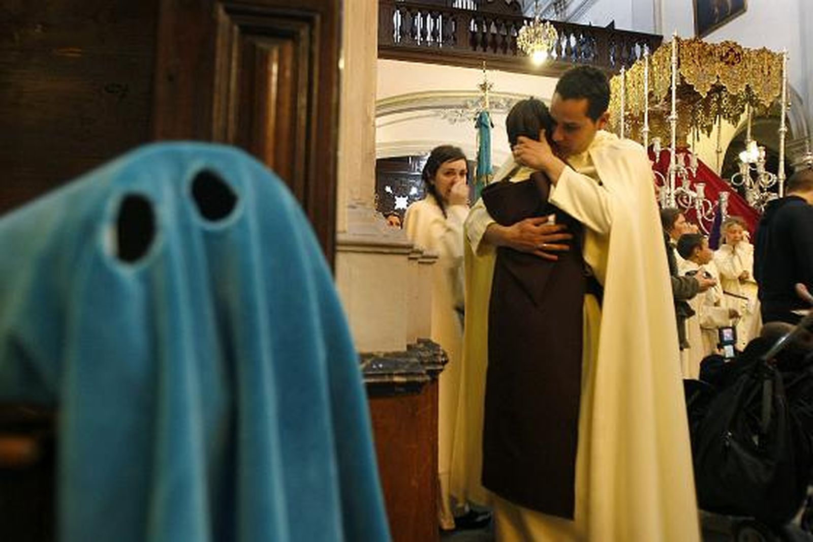 La hermandad del Prendimiento, otra de las afectadas por las lluvias en este Lunes Santo.

Foto: Jose Braza