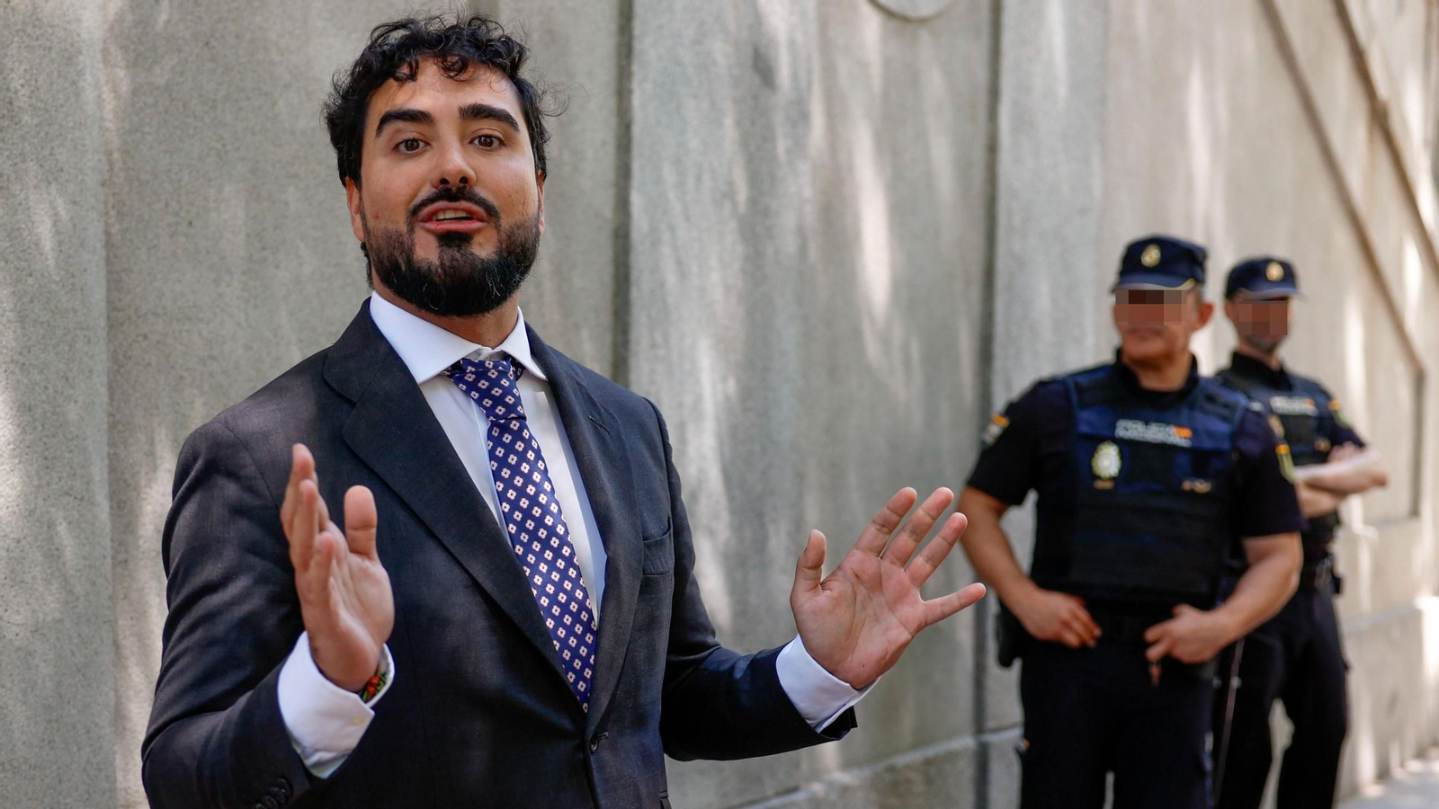 Alvise Pérez, el pasado 11 de julio después de declarar en el Supremo por otro caso.