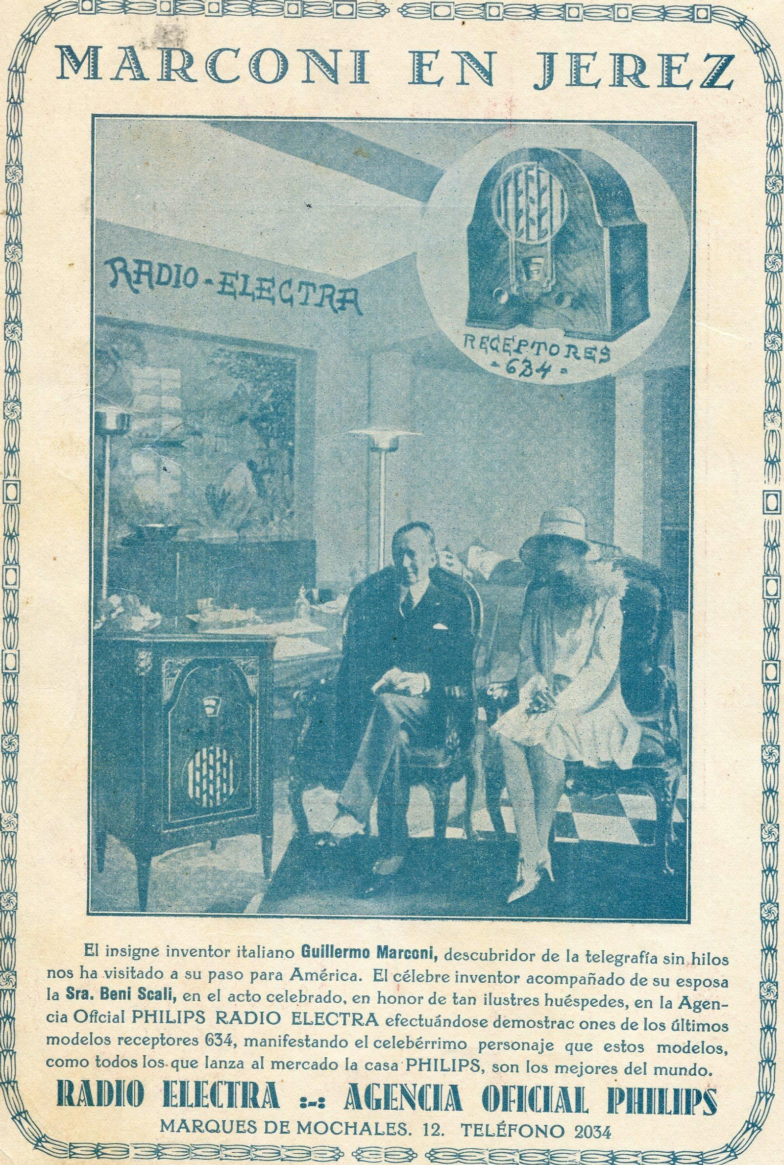 Marconi en Jerez, 1928.