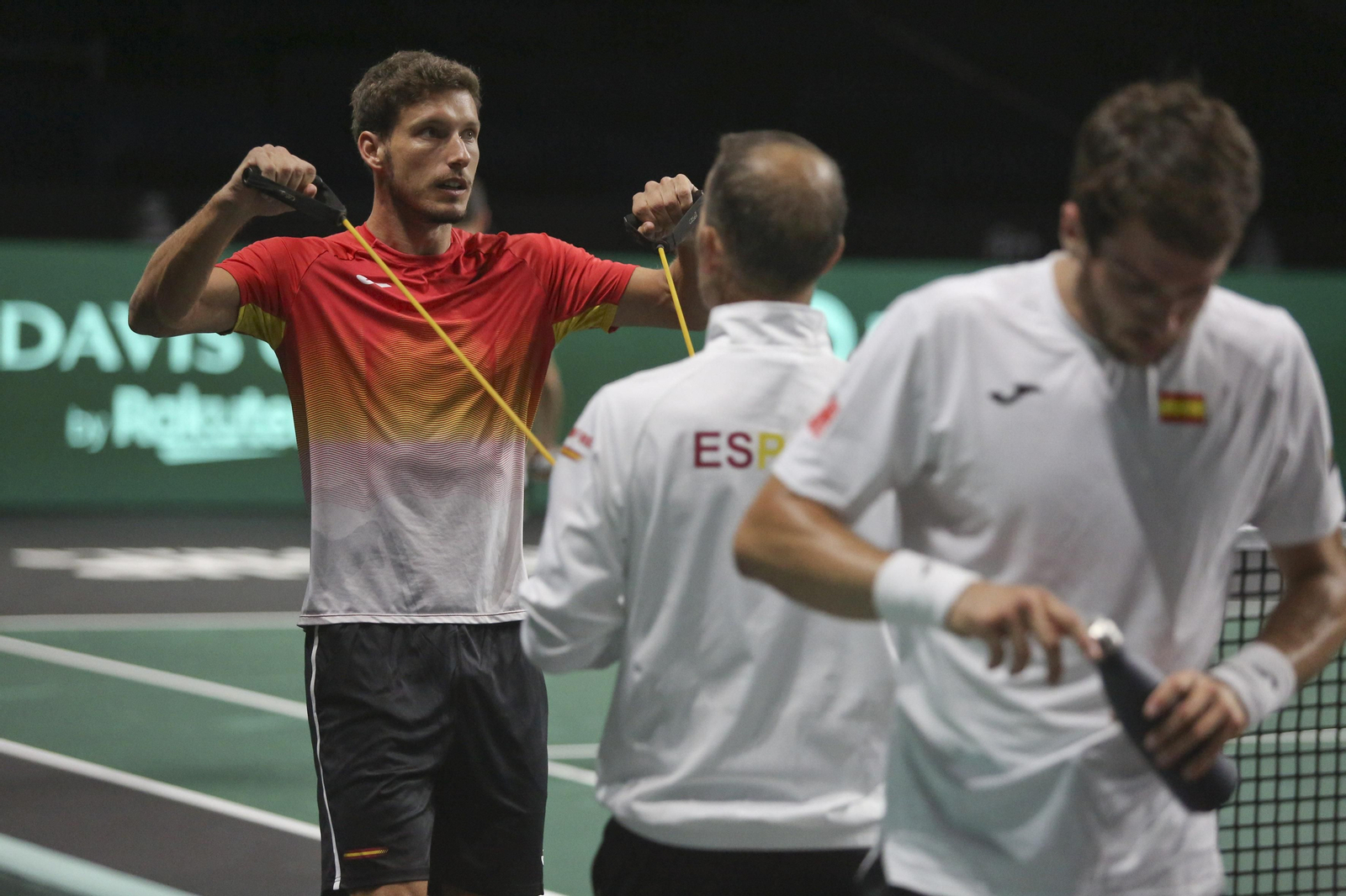 La metamorfosis del Carpena para la Copa Davis, con los jugadores sobre la pista ya