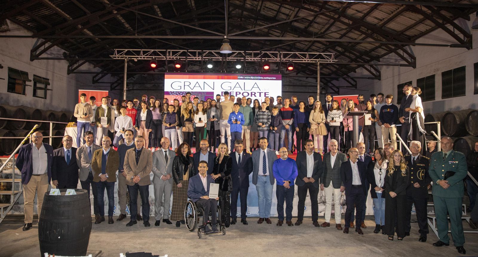 Foto de familia de los galardonados en la Gran Gala del Deporte de Córdoba.