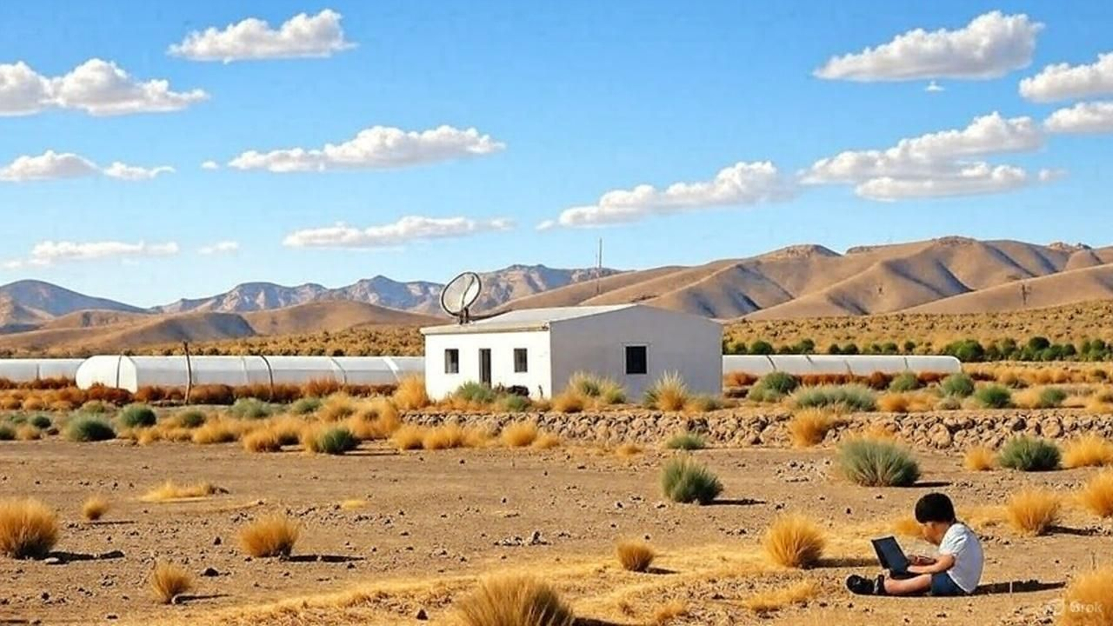 Imagen que representa a un joven con internet satelital en la provincia de Almería.