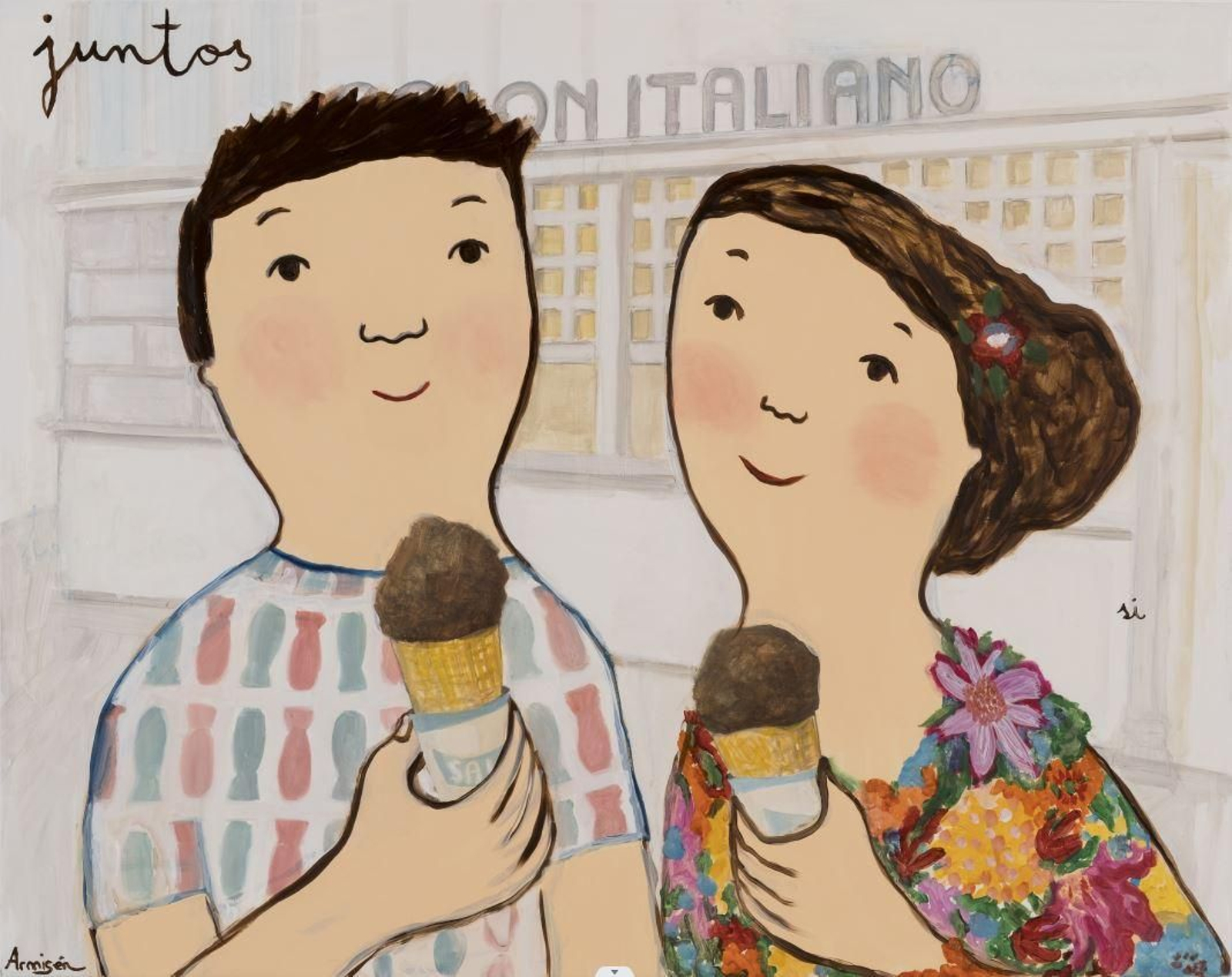 Juntos. Obra de Eva Armisén.