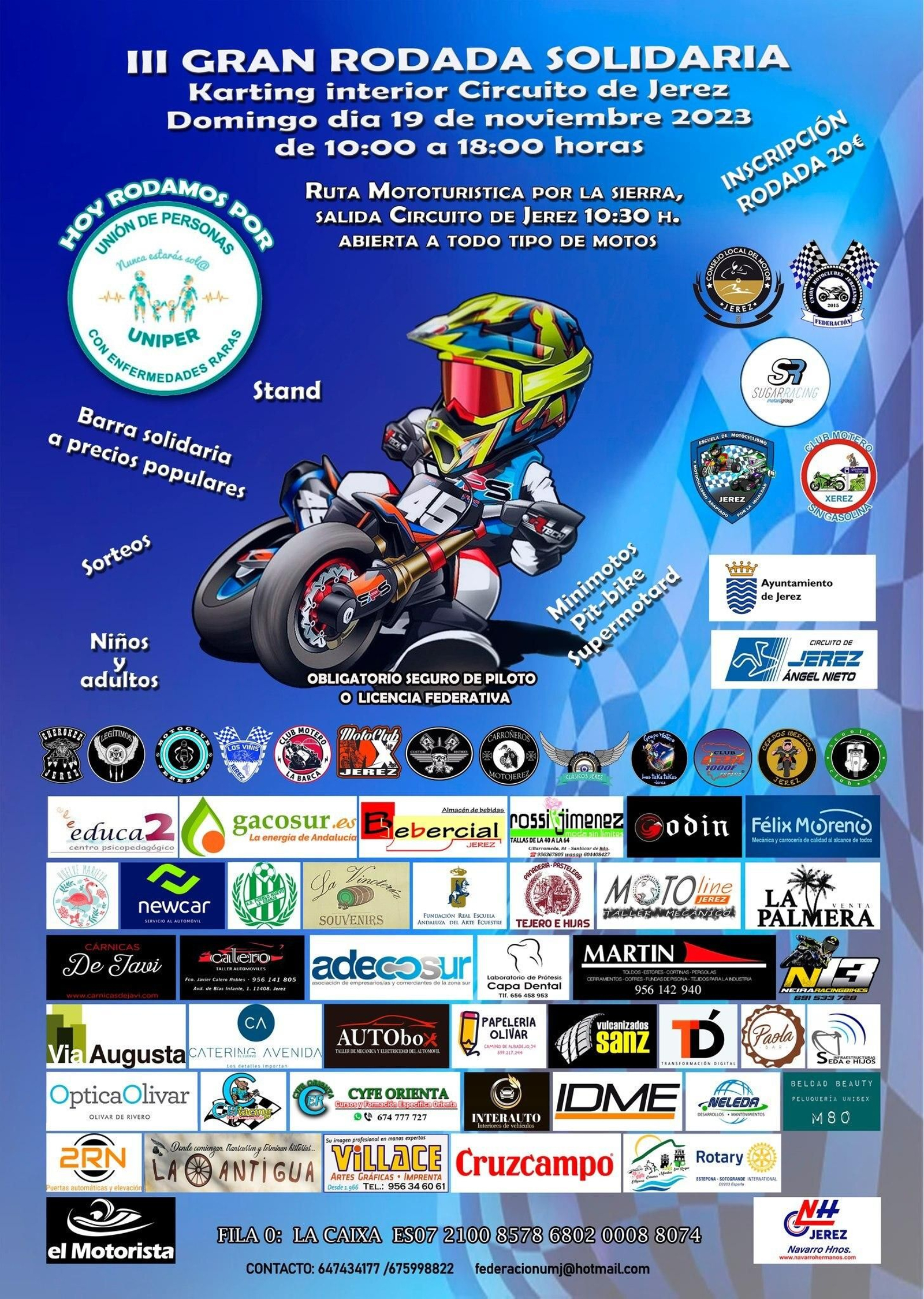 Cartel solidaria de la rodada benéfica para Uniper.