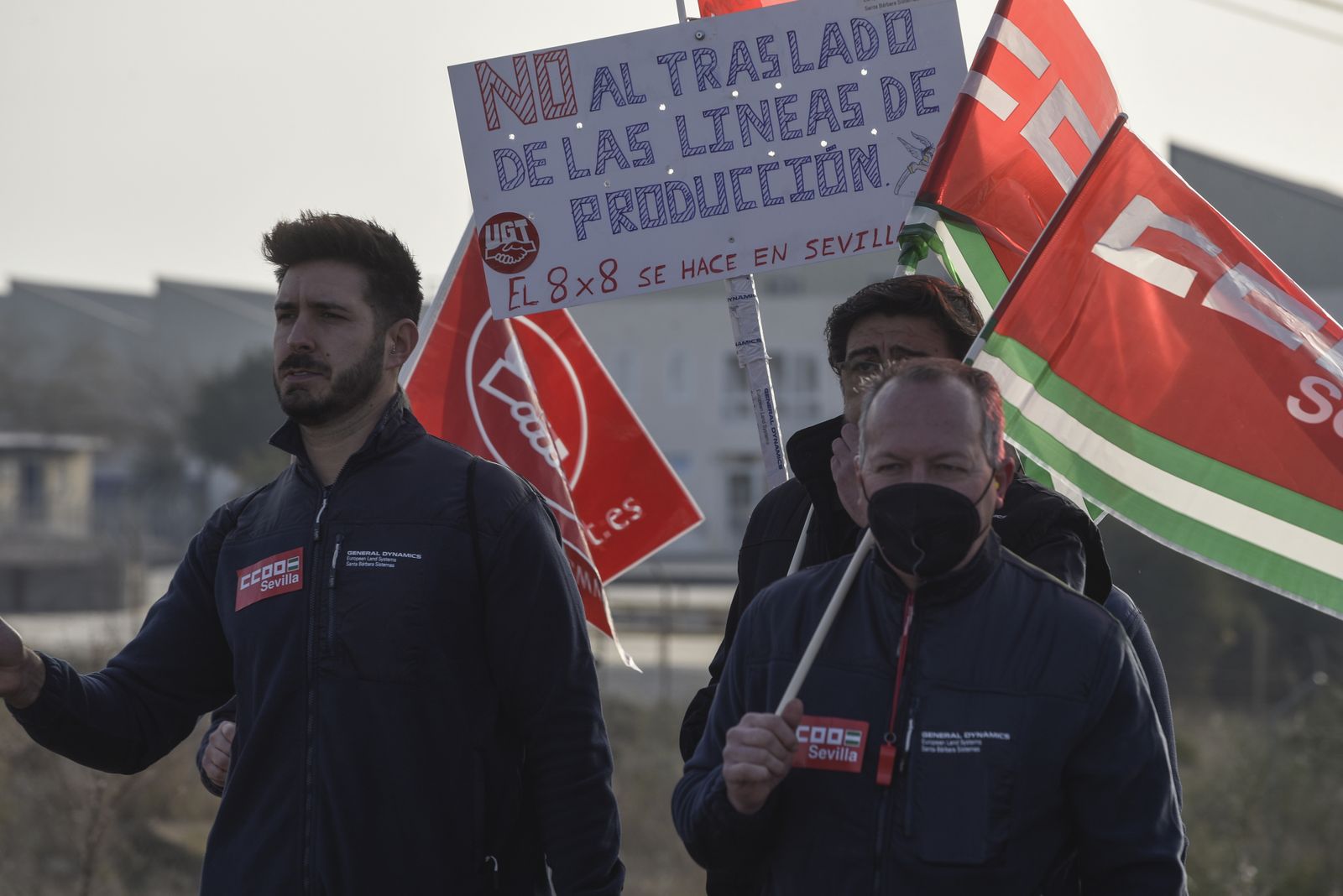 La concentración de trabajadores de la Factoría de Santa Barbara, en imágenes