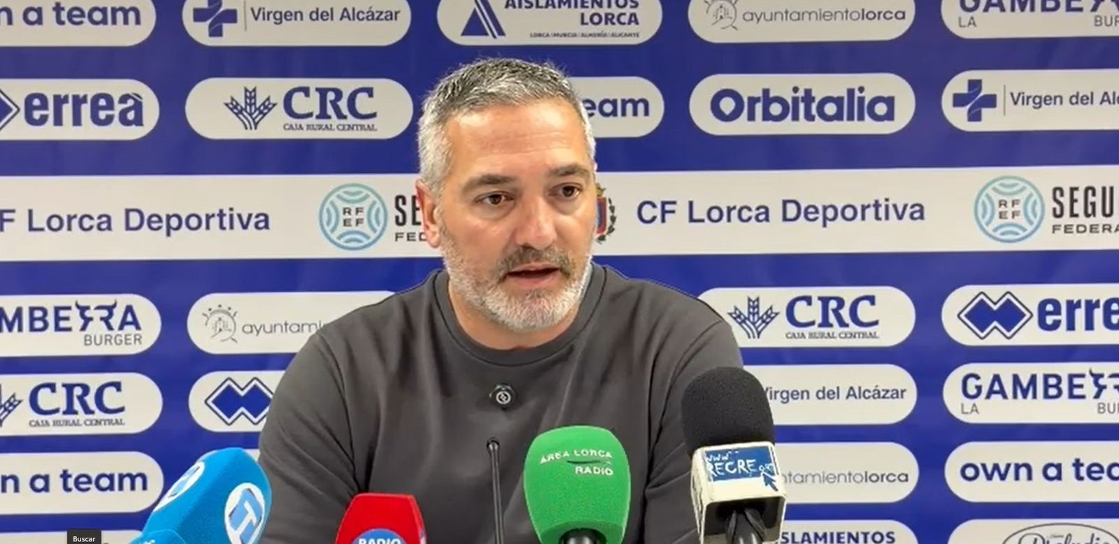 Arzu, en sala de prensa, tras finalizar el Lorca-Recre.