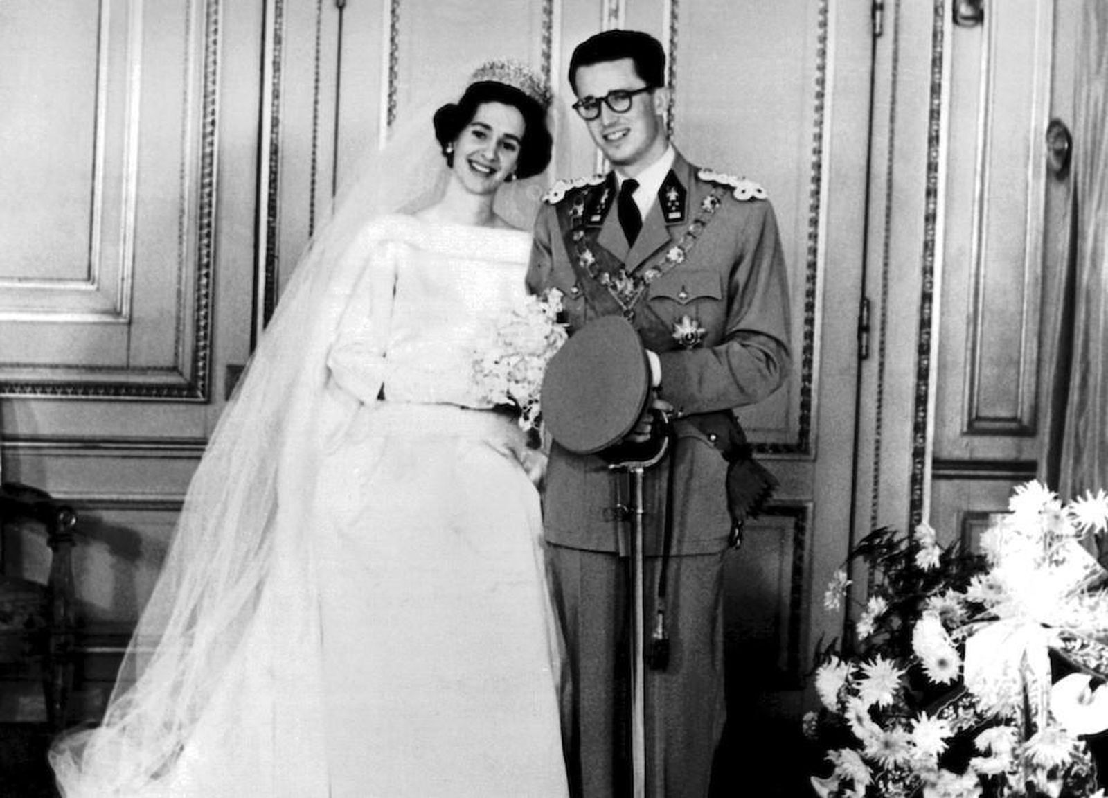 Fabiola y Balduino, el día de  su boda.