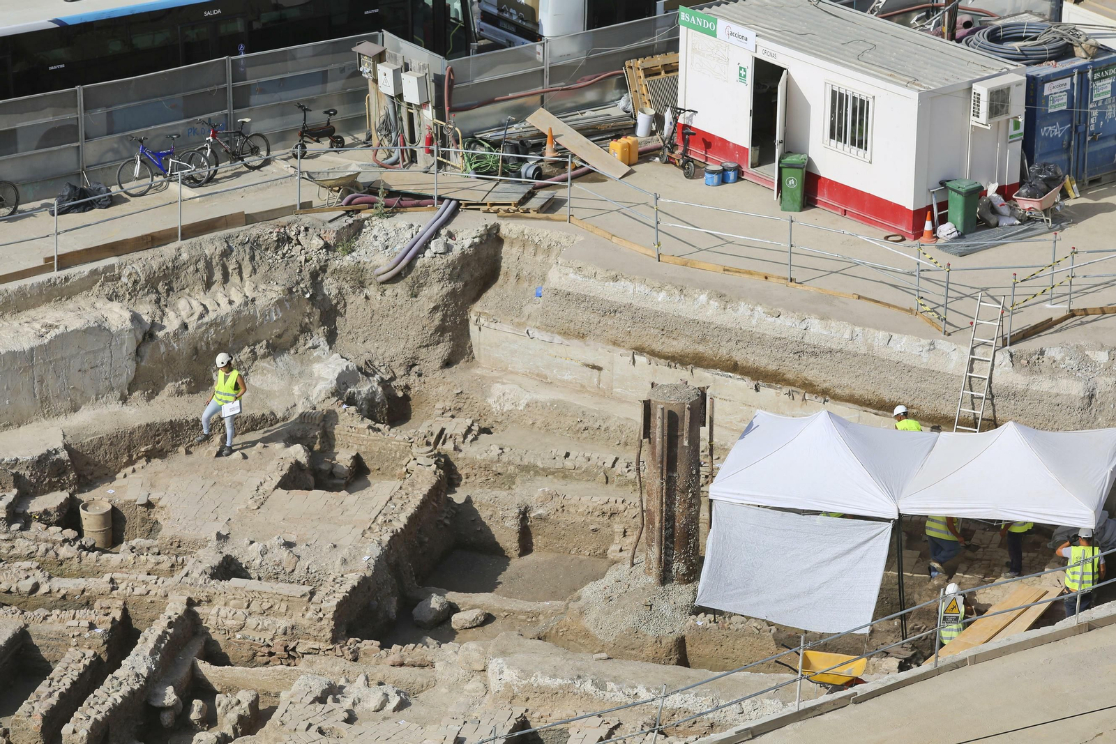 Las fotos de los restos arqueológicos en la obra del Metro de Málaga