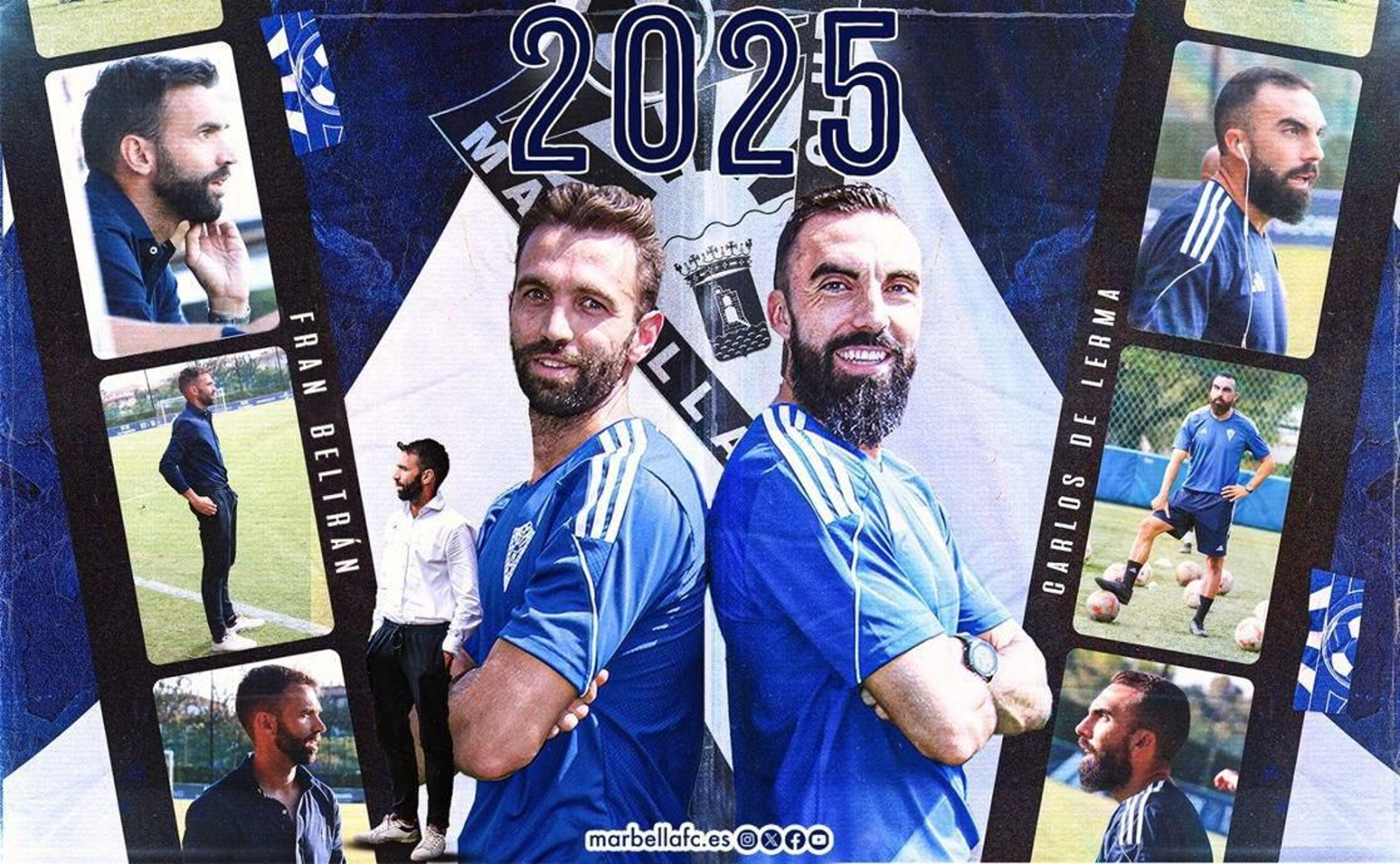 Imagen del anuncio por el Marbella FC de la renovación de Beltrán y Lerma