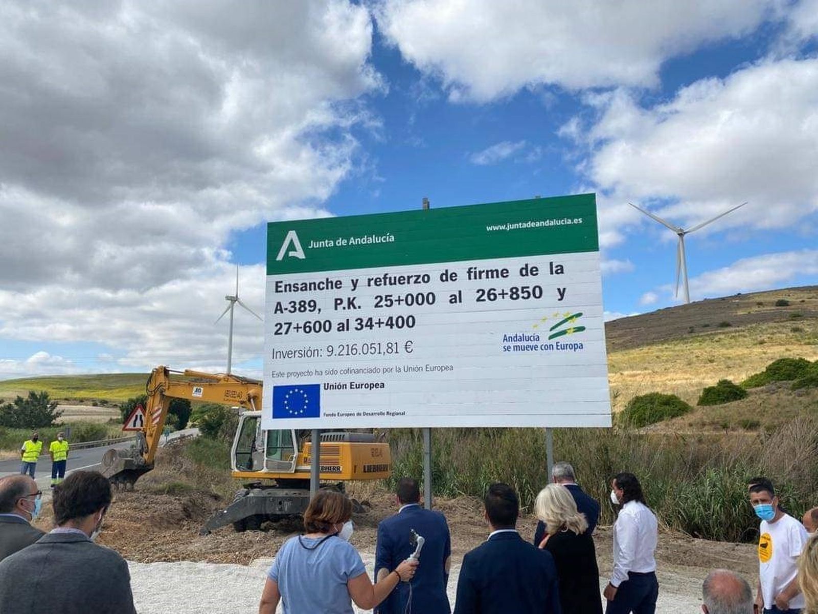 Inicio de las obras en la A-389, el pasado mes de junio.