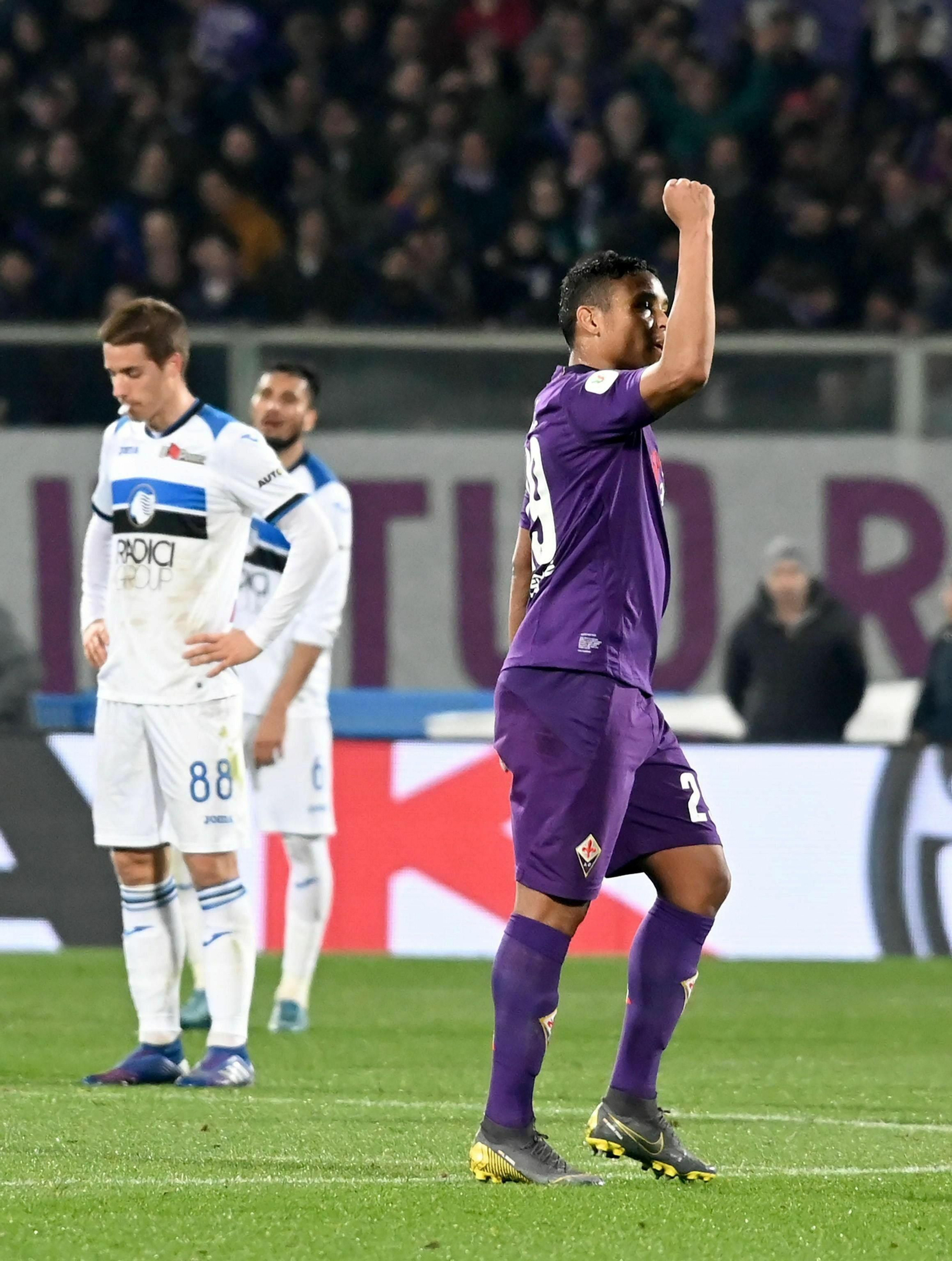 Muriel celebra su gol ante el Atalanta en la Copa de Italia.