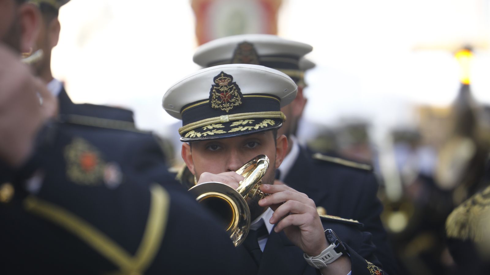 Uno de los tramos musicales de la procesión.