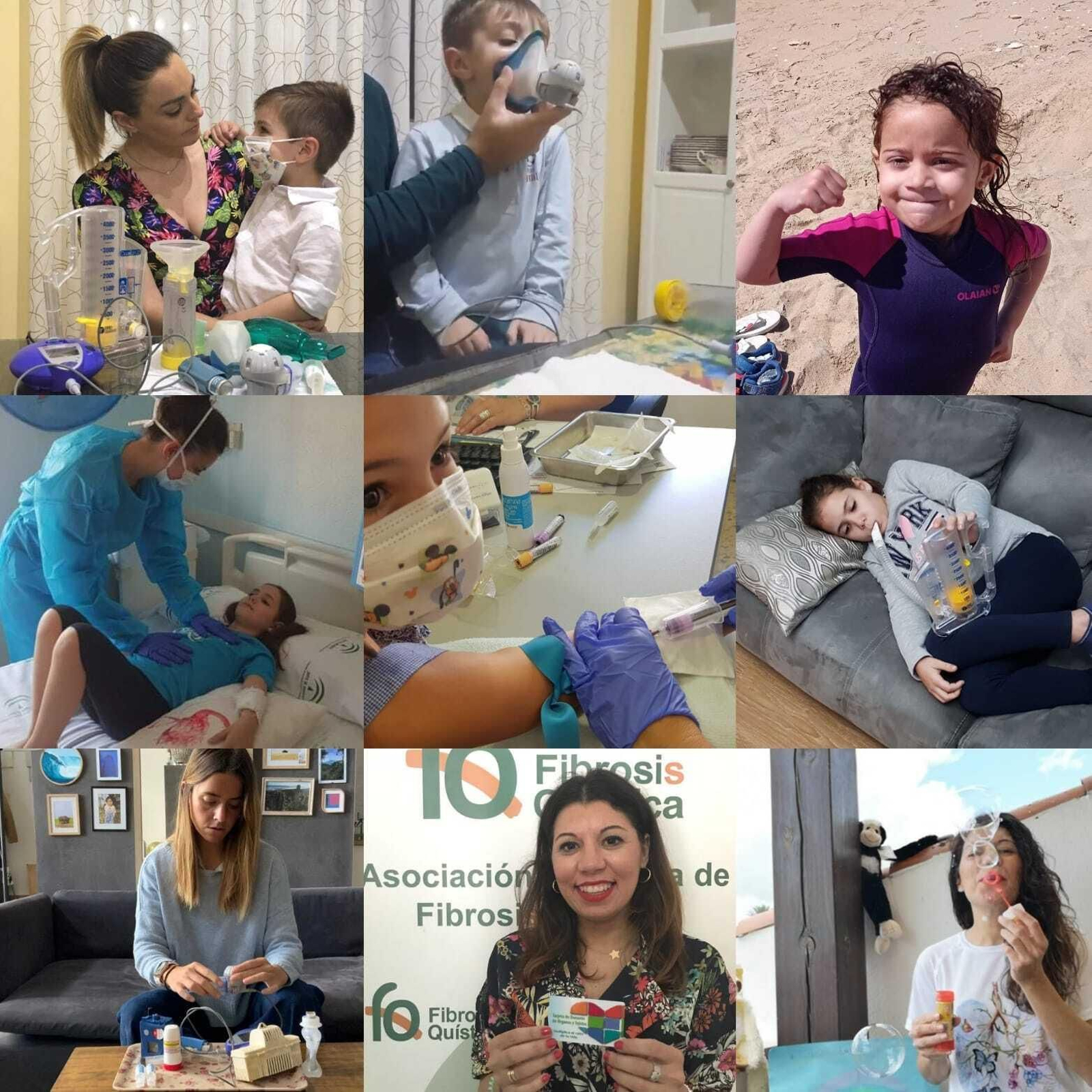Varios pacientes con fibrosis quística, en su día a día.