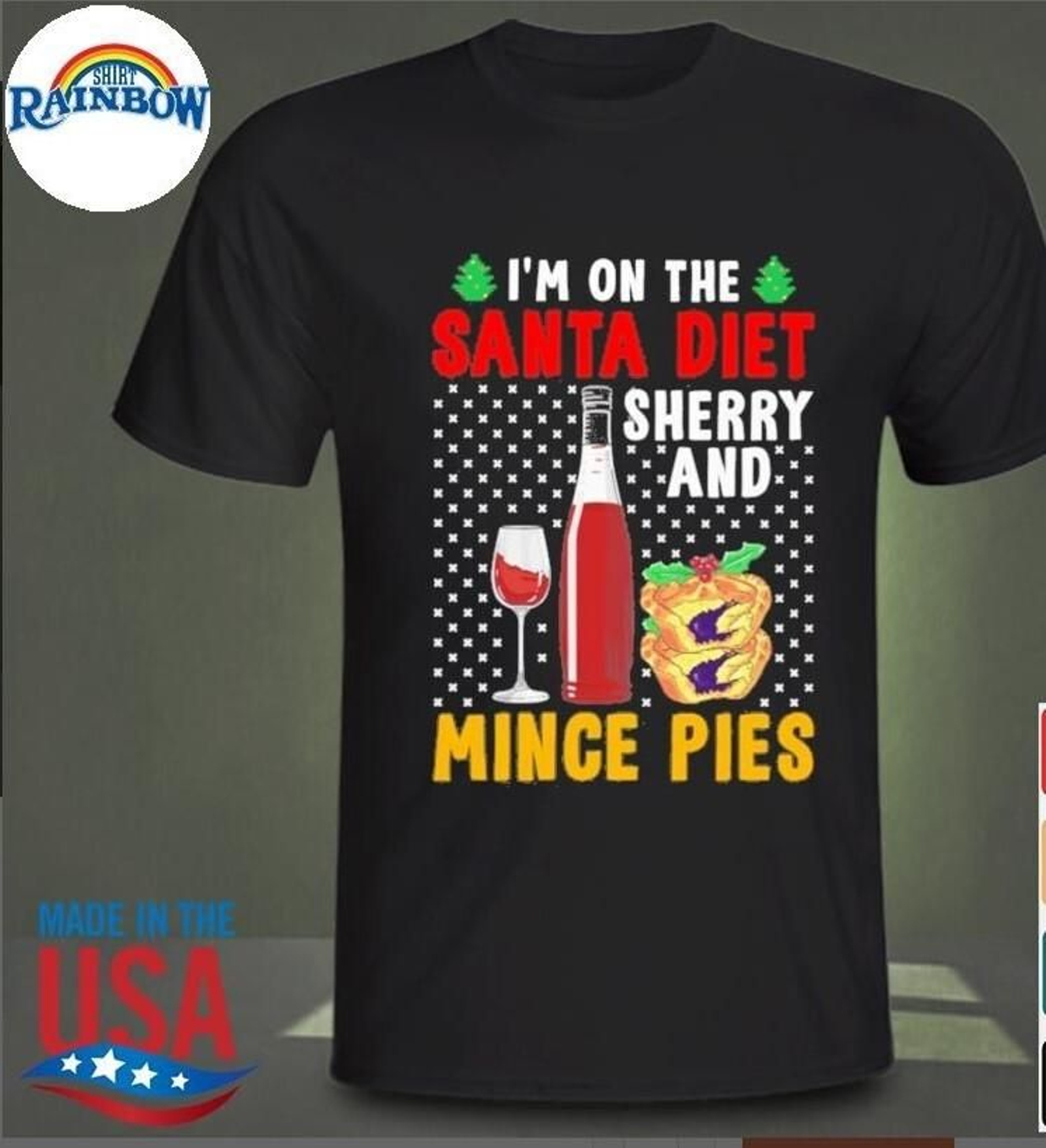 Frase en una camiseta: Siguiendo la dieta de Santa.