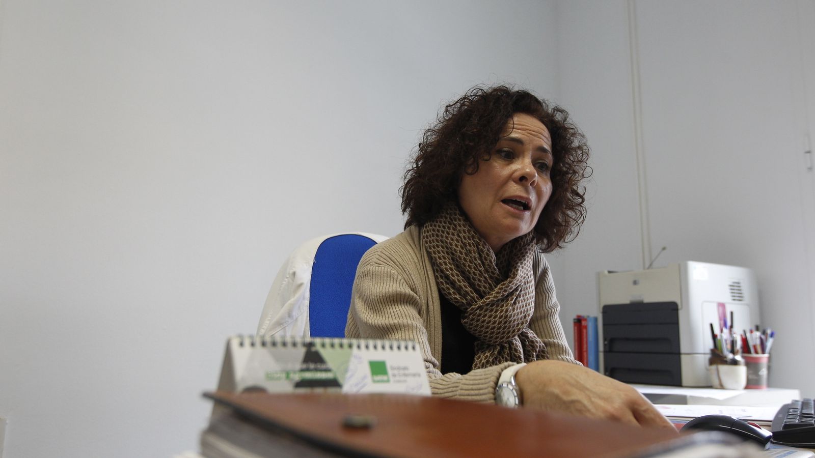 Toñi Fernández durante la entrevista