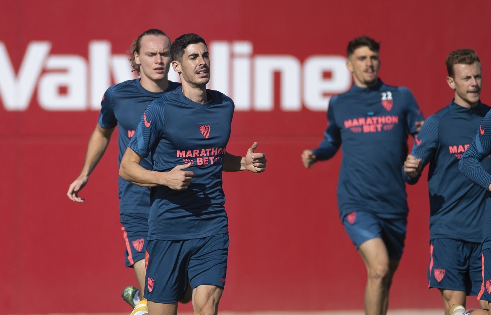 Carlos Fernández, entrenando este pasado miércoles con el Sevilla.