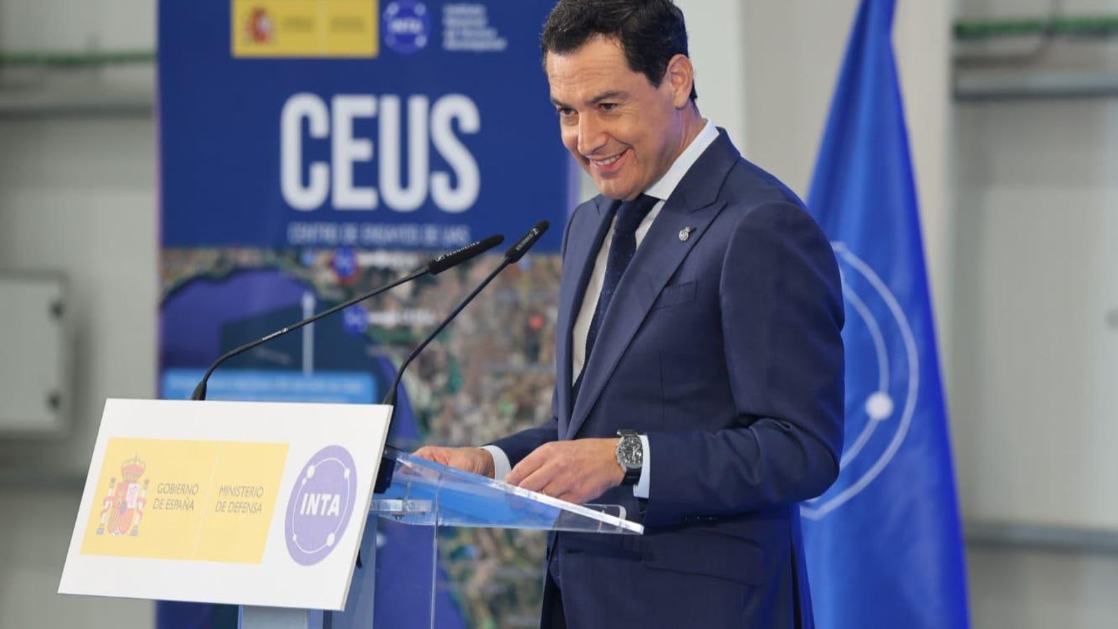 El presidente de la Junta de Andalucía, Juanma Moreno, interviene en la inauguración del CEUS. El presidente de la Junta de Andalucía, Juanma Moreno, interviene en la inauguración del CEUS.