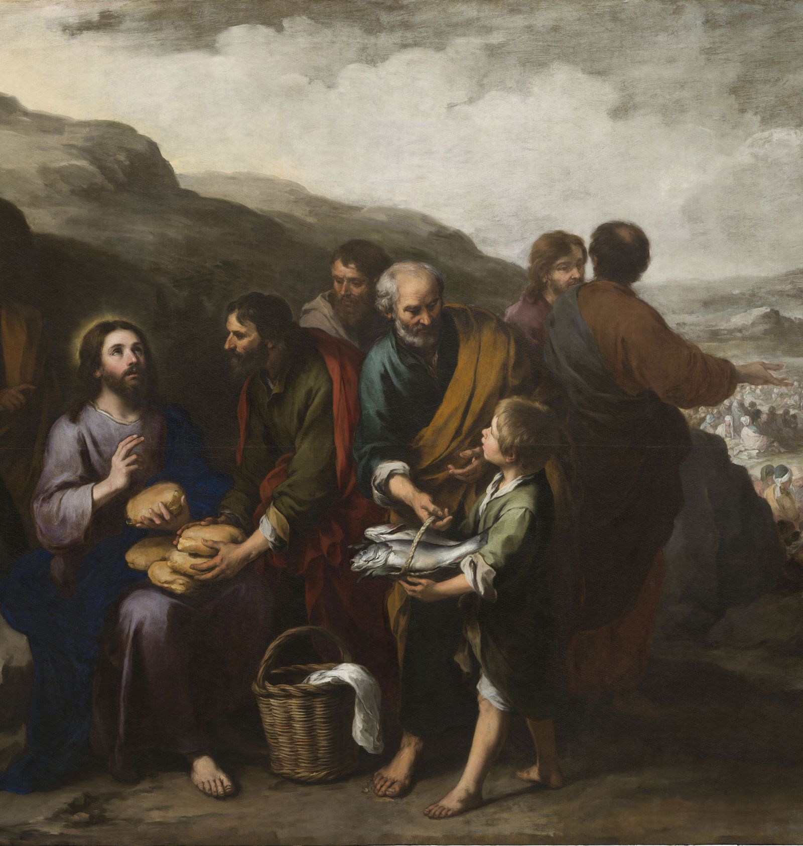Detalle de 'El milagro de los panes y los peces'.