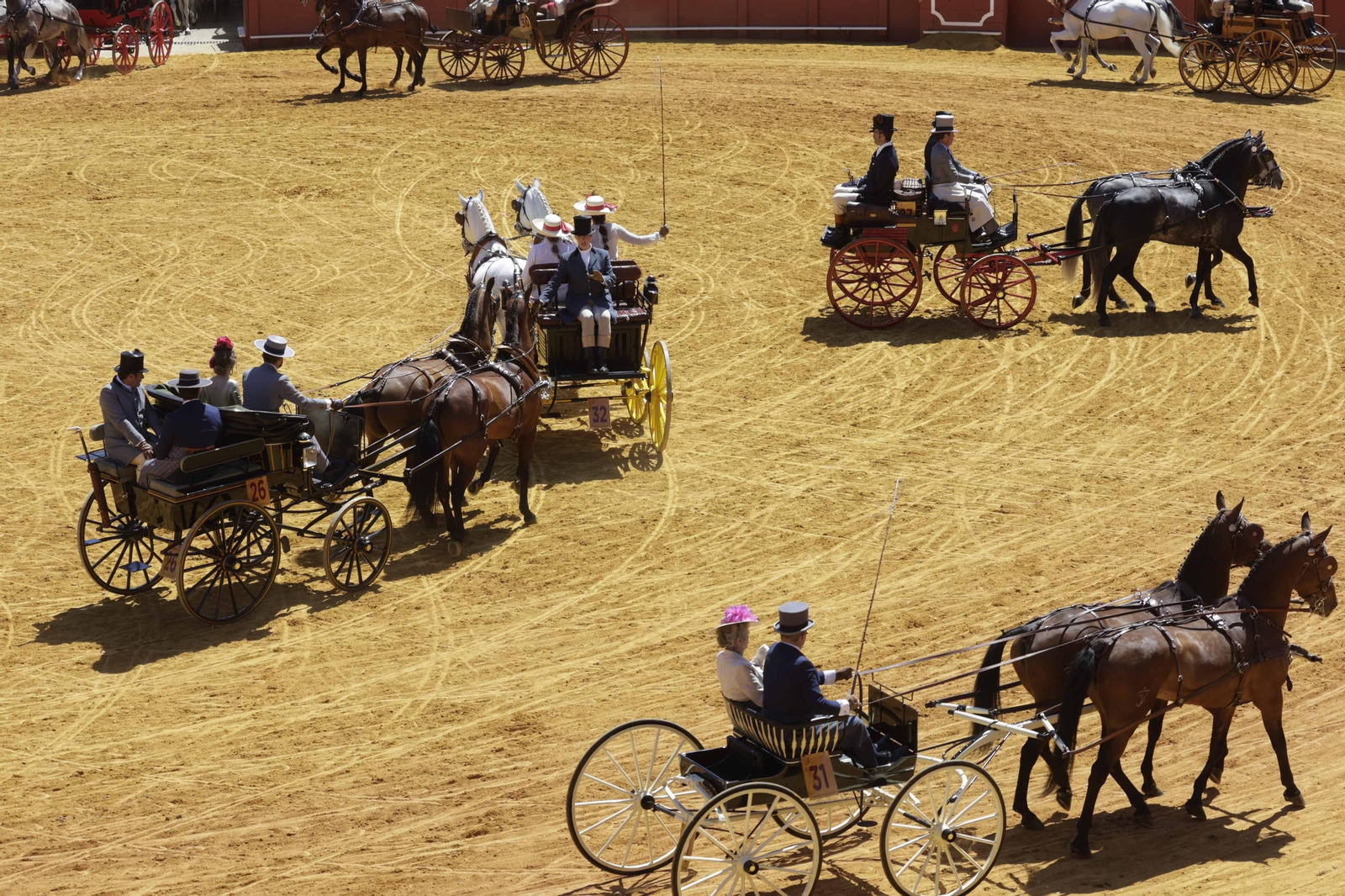 Las imágenes de la exhibición  de enganches en la Maestranza