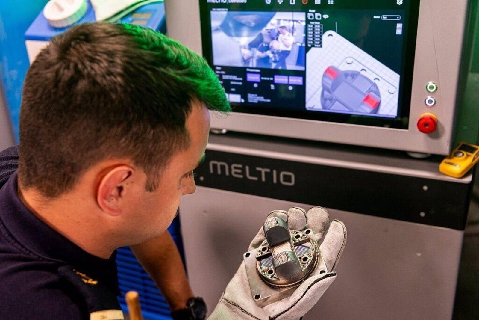 Pieza de metal impresa en 3D por Meltio.