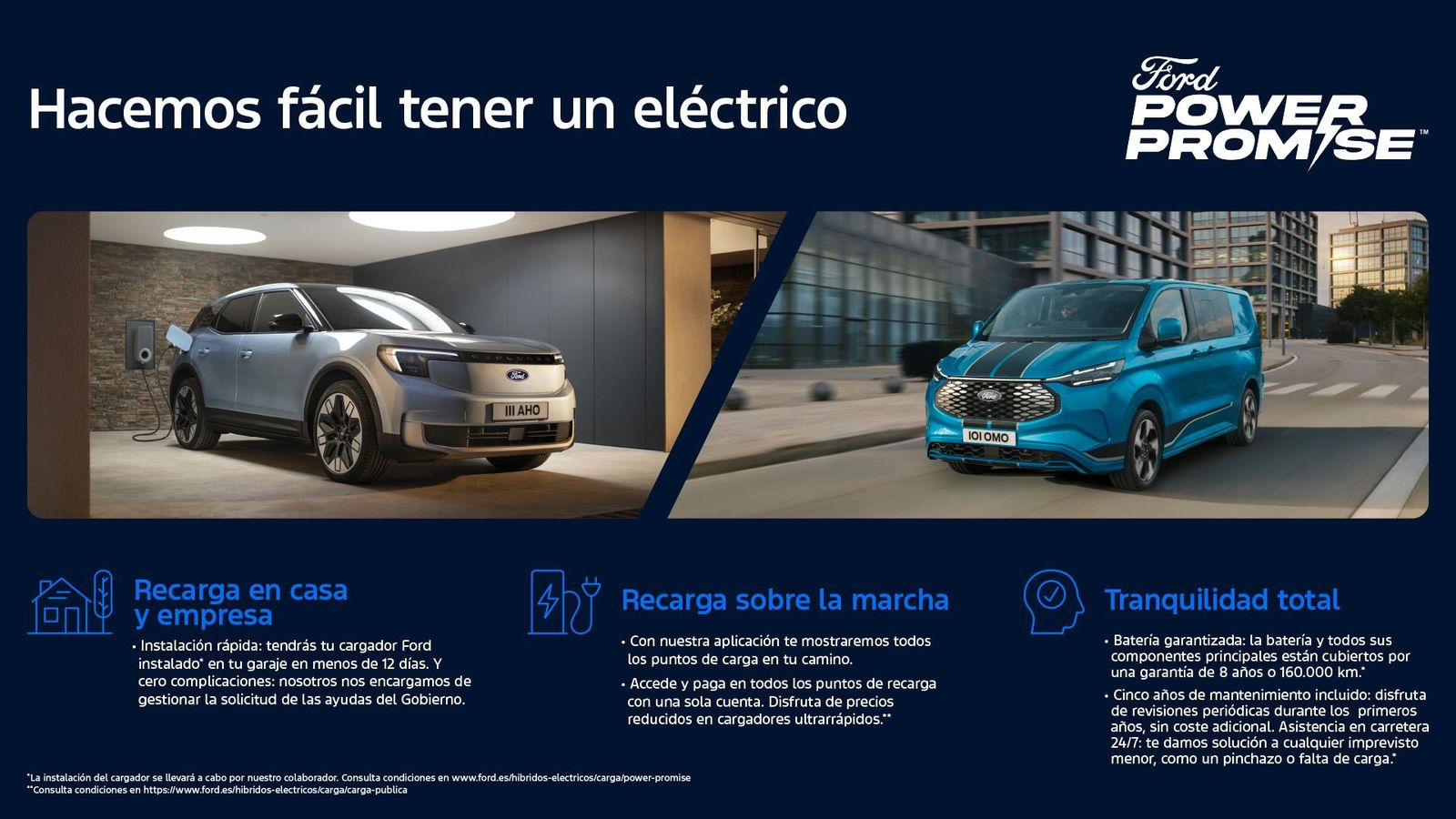 Ford Power Promise pretende facilitar al máximo el día a día con los diferentes vehículos eléctricos de la marca.
