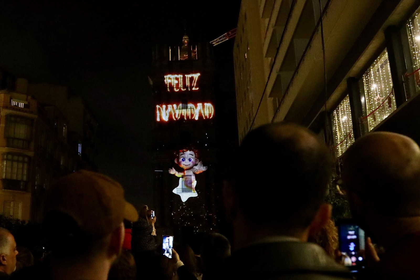 El 'video mapping' navideño de la Catedral de Málaga, en fotos