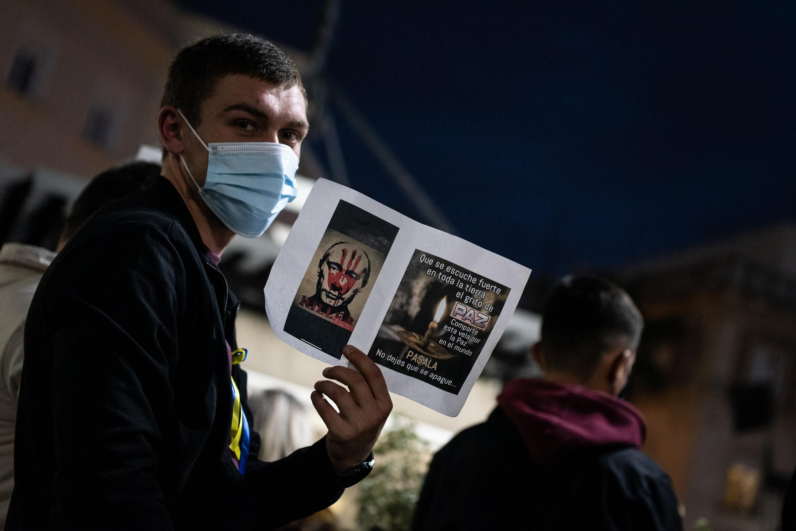 Imágenes de la concentración contra la guerra en Ucrania