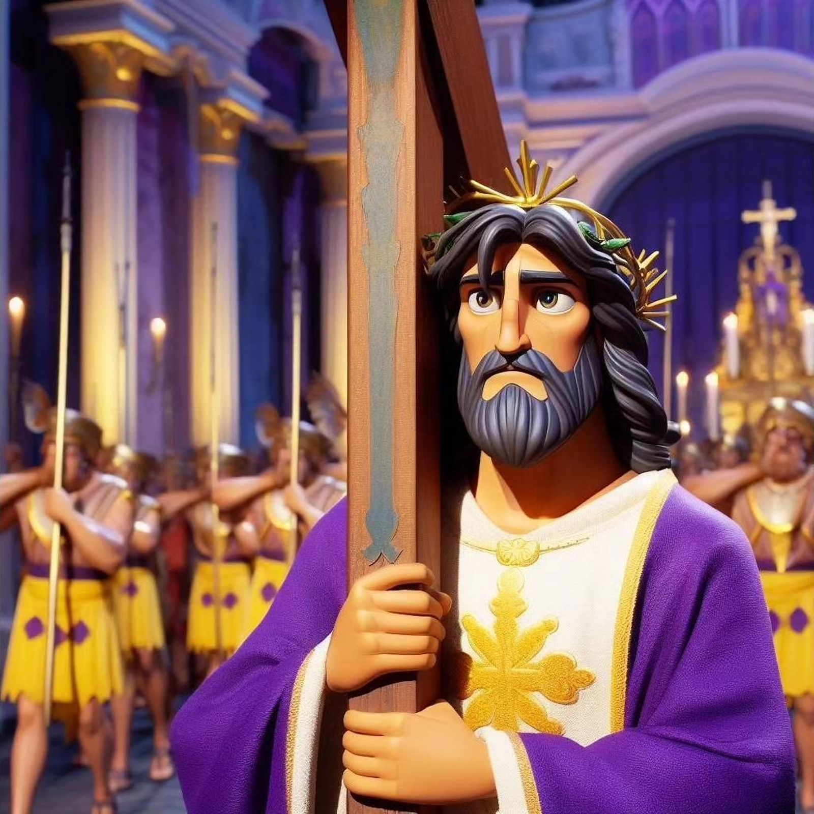 Nuestro Padre Jesús Nazareno, conocido como 'El Abuelo' repensado para Disney en esta imagen de Jaenial.
