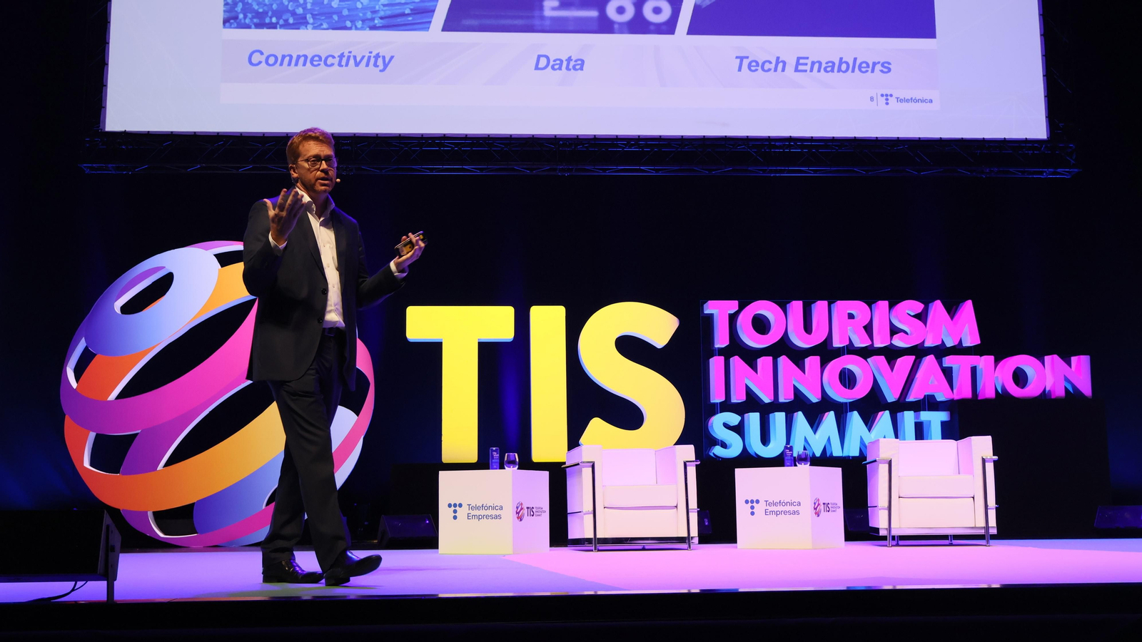 SergioOslé, consejero delegado de Telefónica, en su intervención en el TIS.