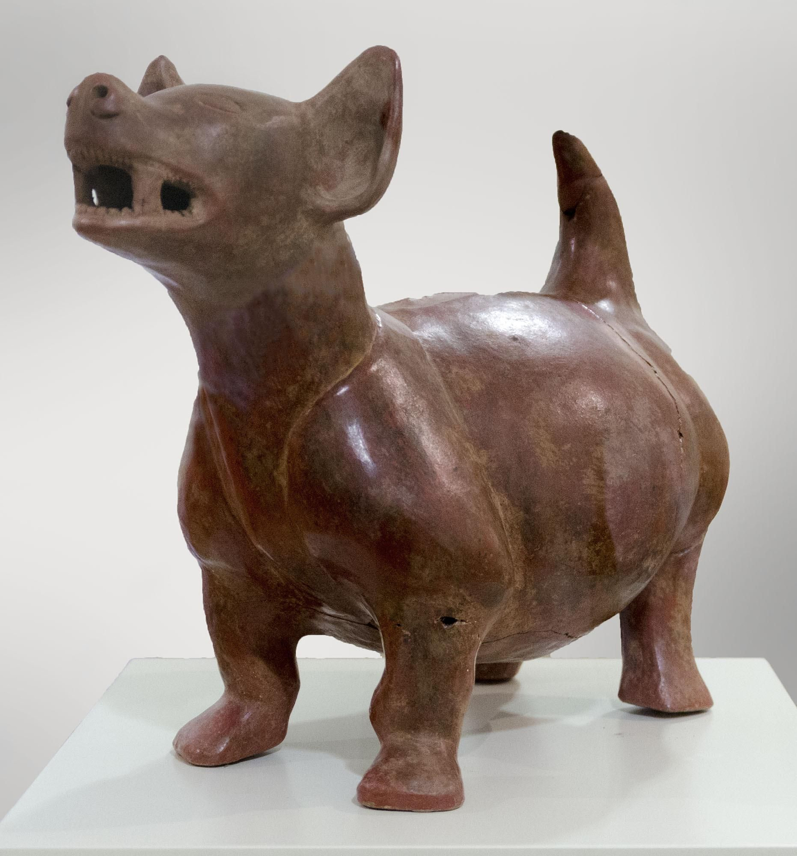 Estatua del perro Xoloitzcuintle en el museo Felipe Orlando de Benalmádena.