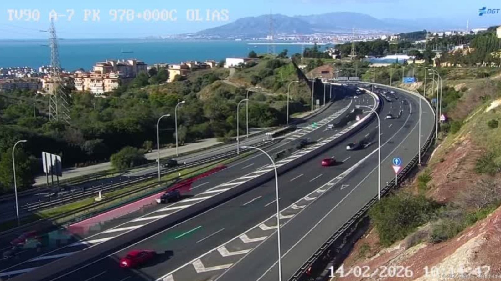 Kilómetro de la A7 aproximado donde se produjo el choque