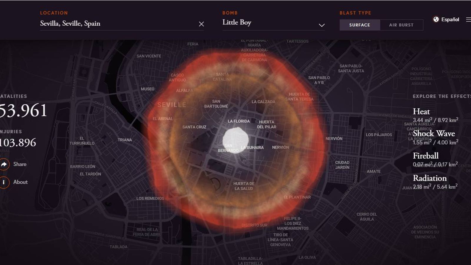 Daños de Little Boy