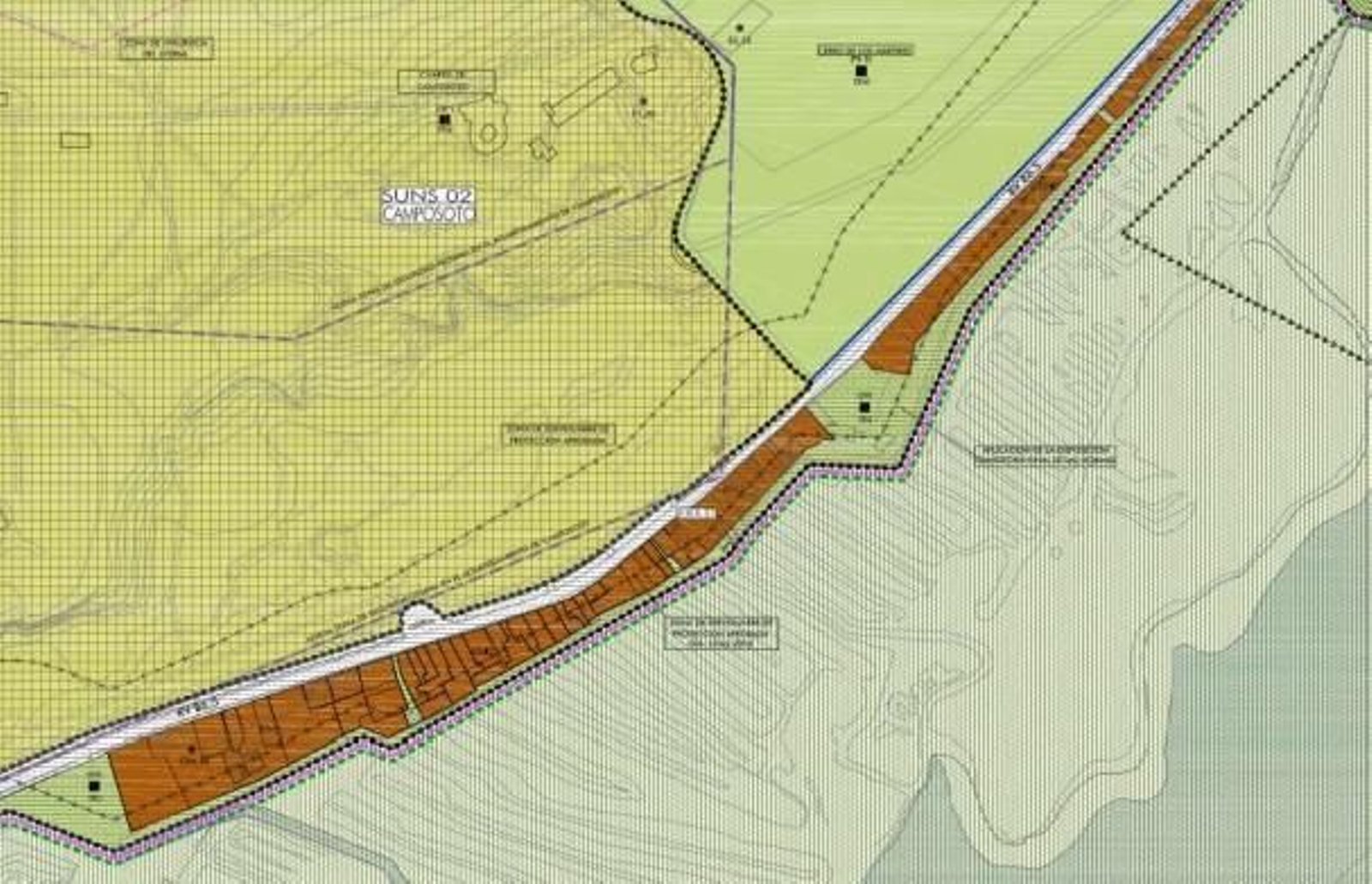 Plano de la zona por la que discurrirá el paseo peatonal de La Almadraba en San Fernando Plano de la zona por la que discurrirá el paseo peatonal de La Almadraba en San Fernando