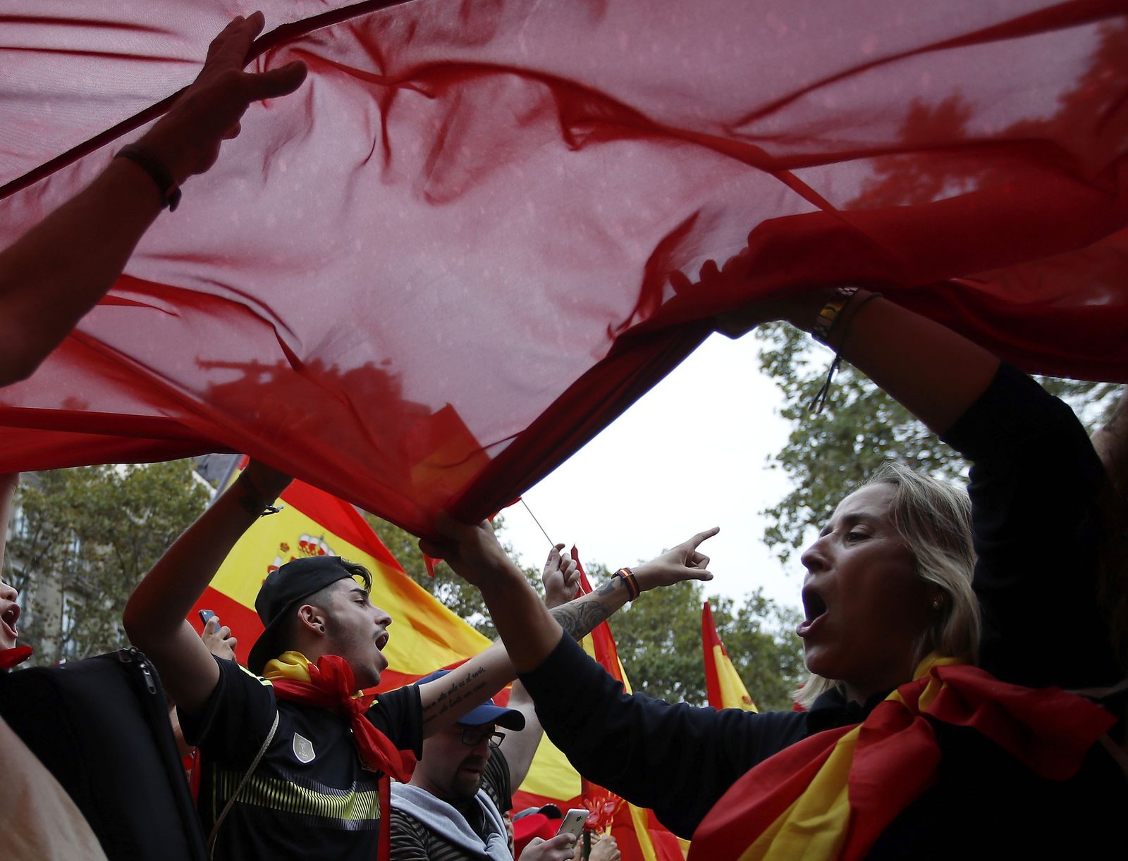 La marcha por la "unidad de España" en Barcelona, en imágenes