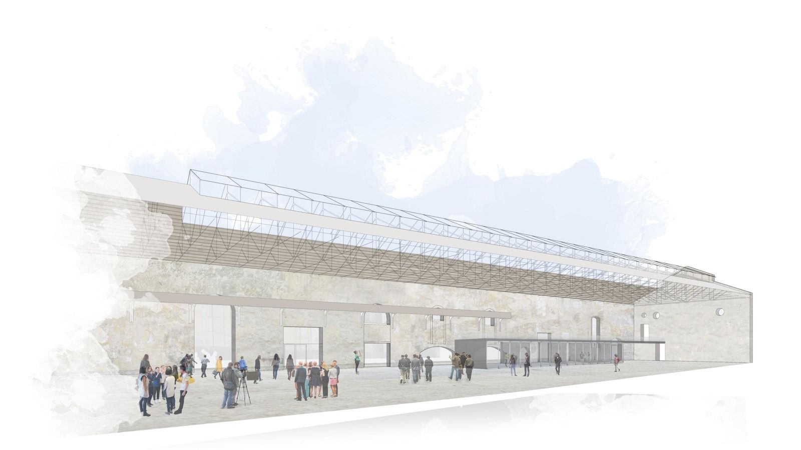 Recreación virtual de las naves tras su rehabilitación y apertura al público.