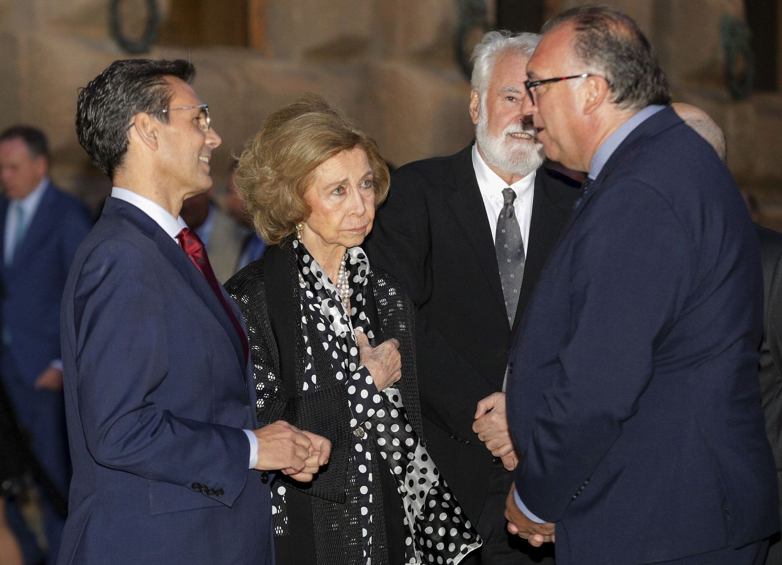 La reina Sofía, durante su última visita a Granada