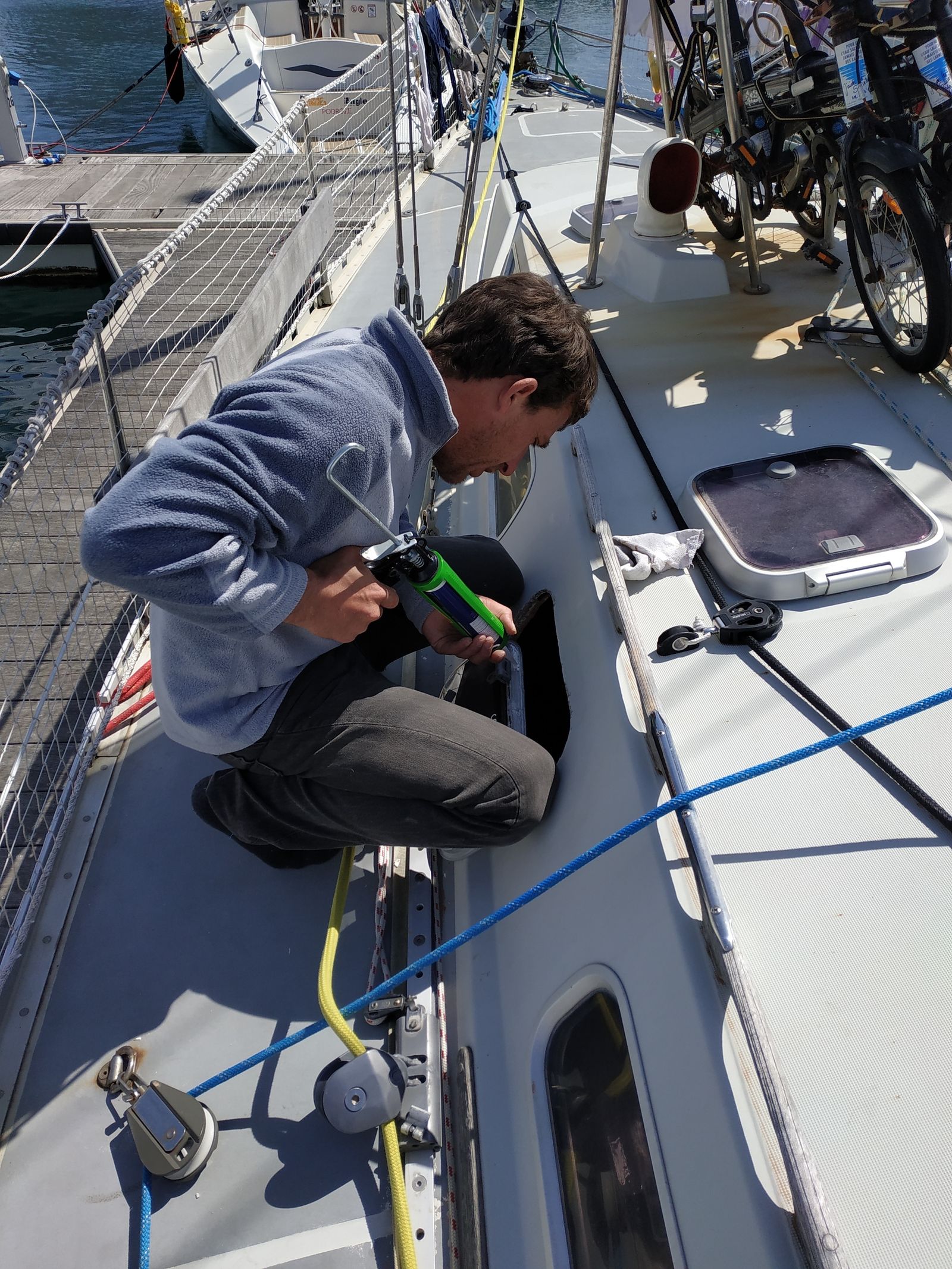 Una de las reparaciones que ha realizado Fred en estos días