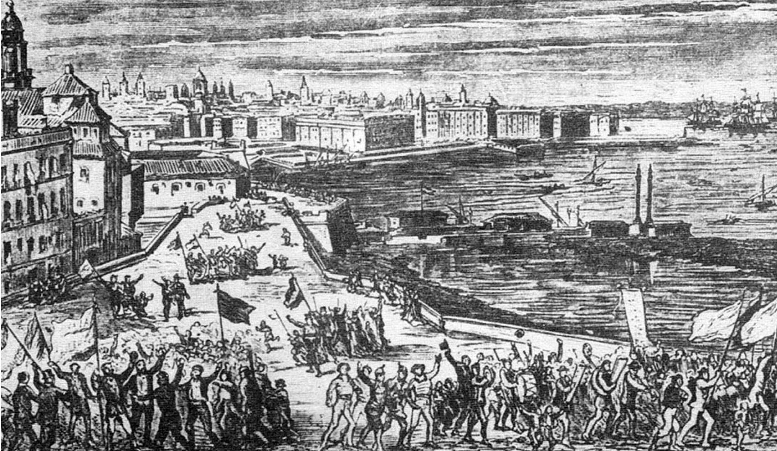 El movimiento revolucionario en la zona de la Cuestas de las Calesas.